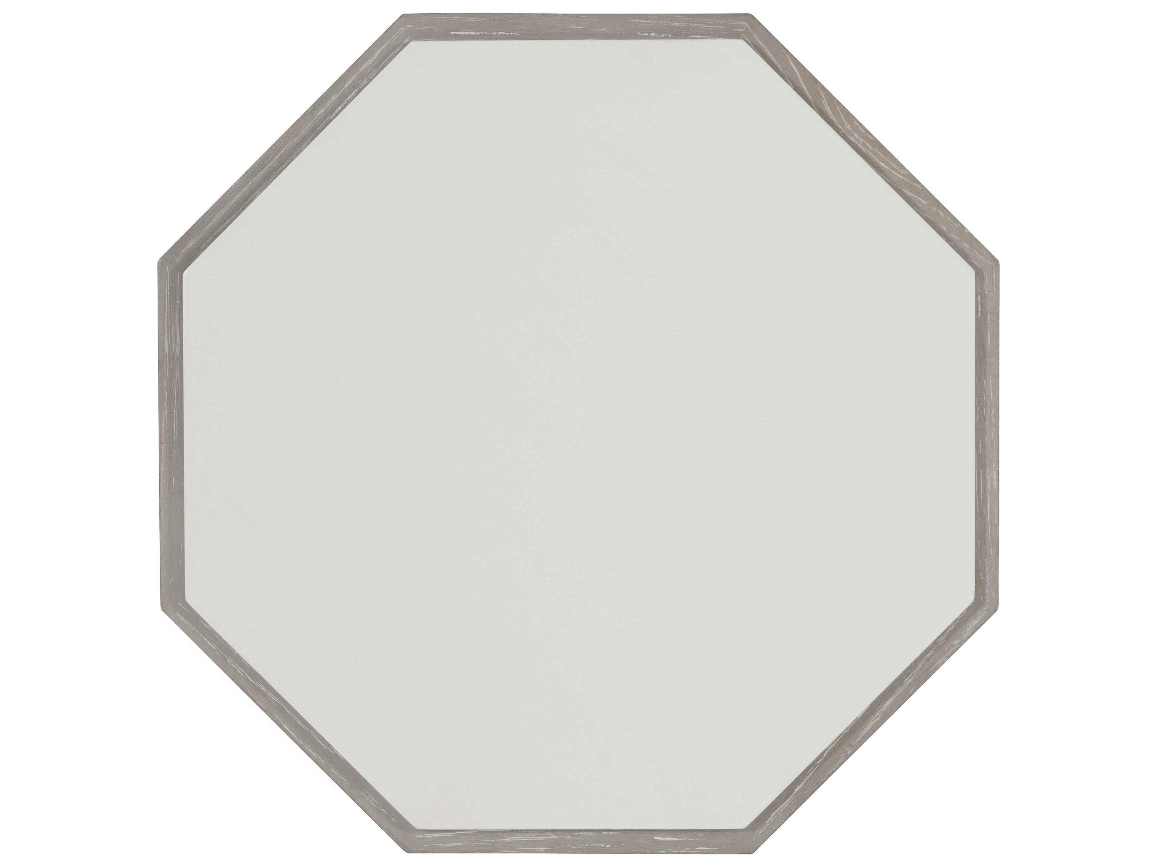 Bernhardt Avenue Octagon Wood Gray Truffle Lacquered White Accent Table