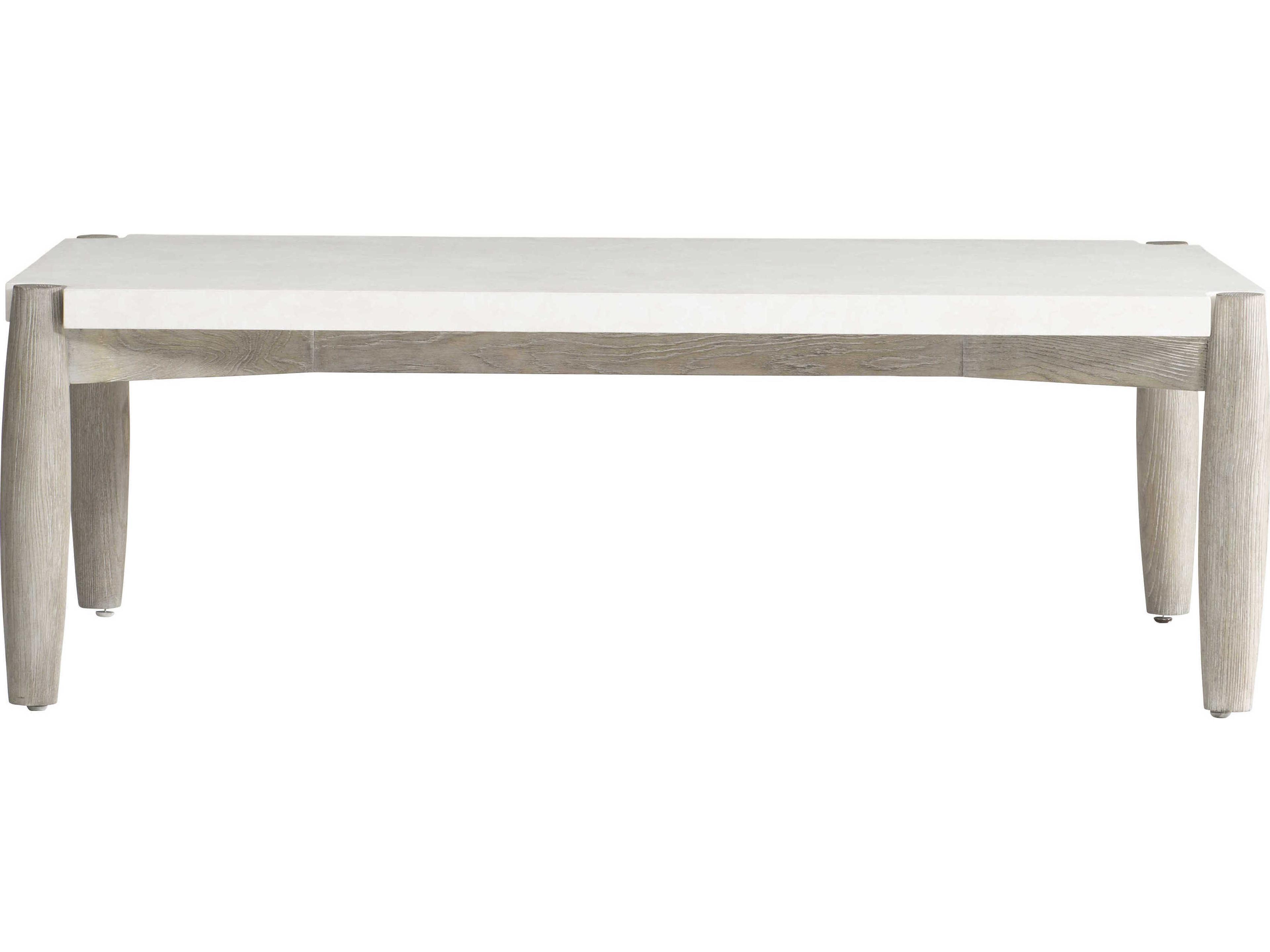 Bernhardt Ashbrook Rectangular Resin Vellum Weathered Greige Cocktail Table