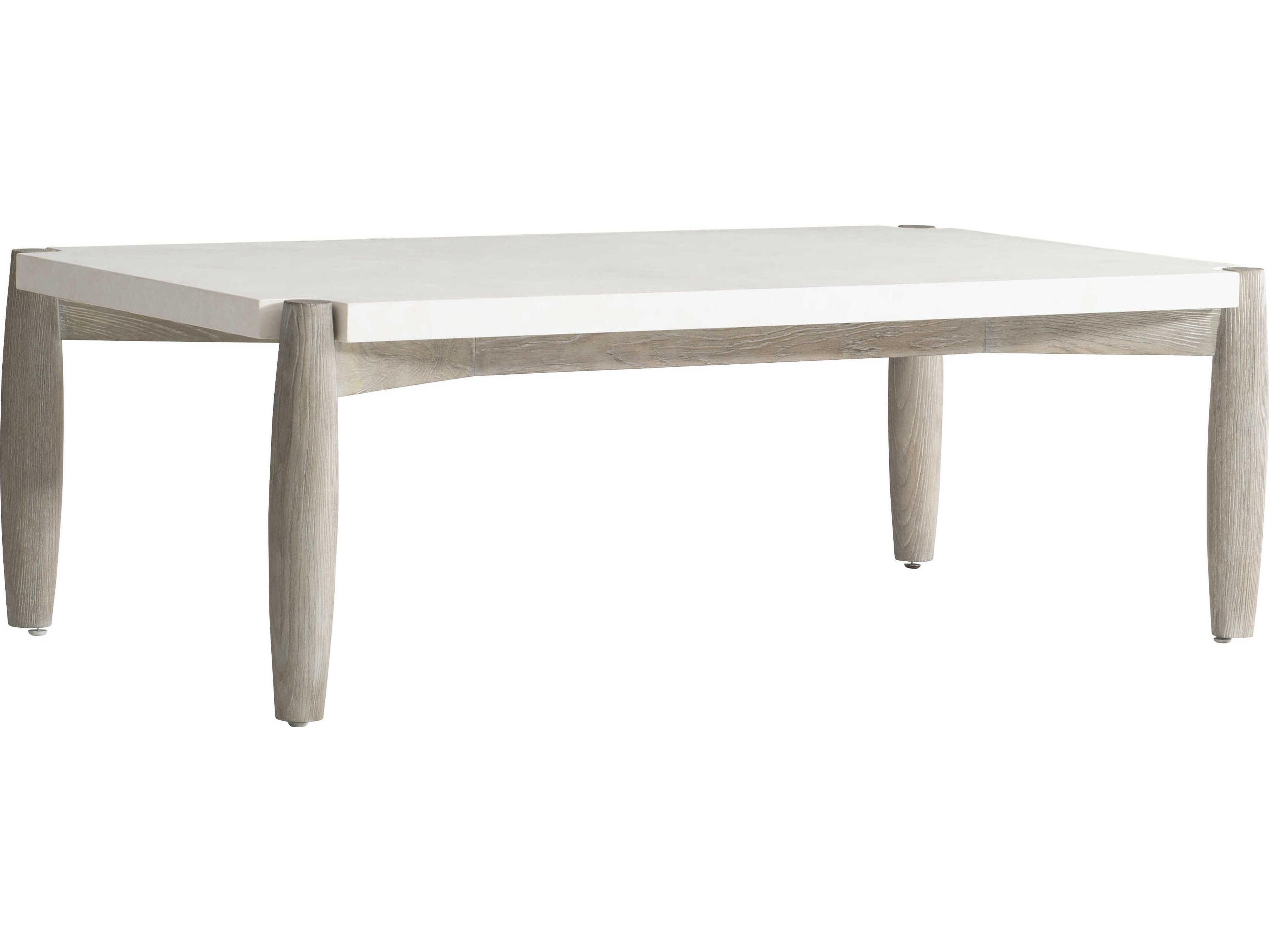 Bernhardt Ashbrook Rectangular Resin Vellum Weathered Greige Cocktail Table