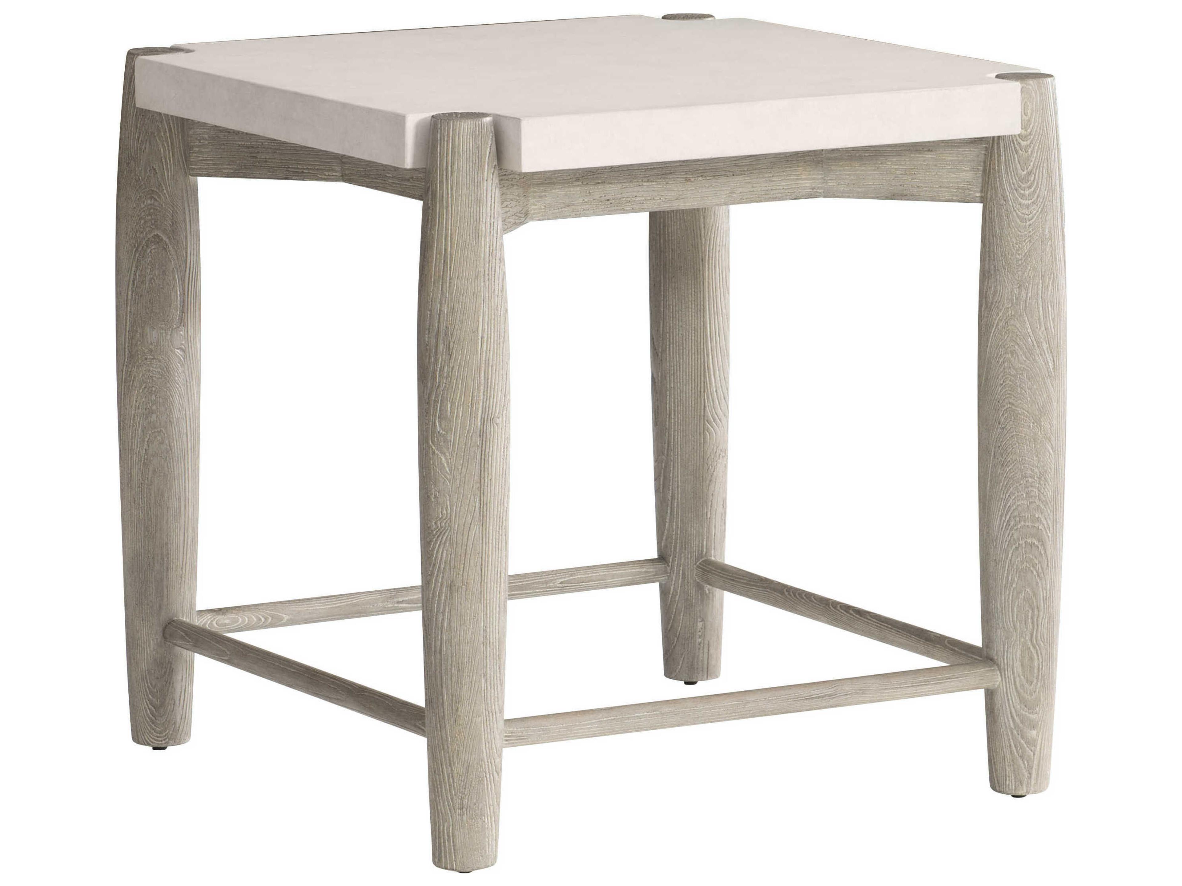 Bernhardt Ashbrook Square Wood Weathered Greige End Table