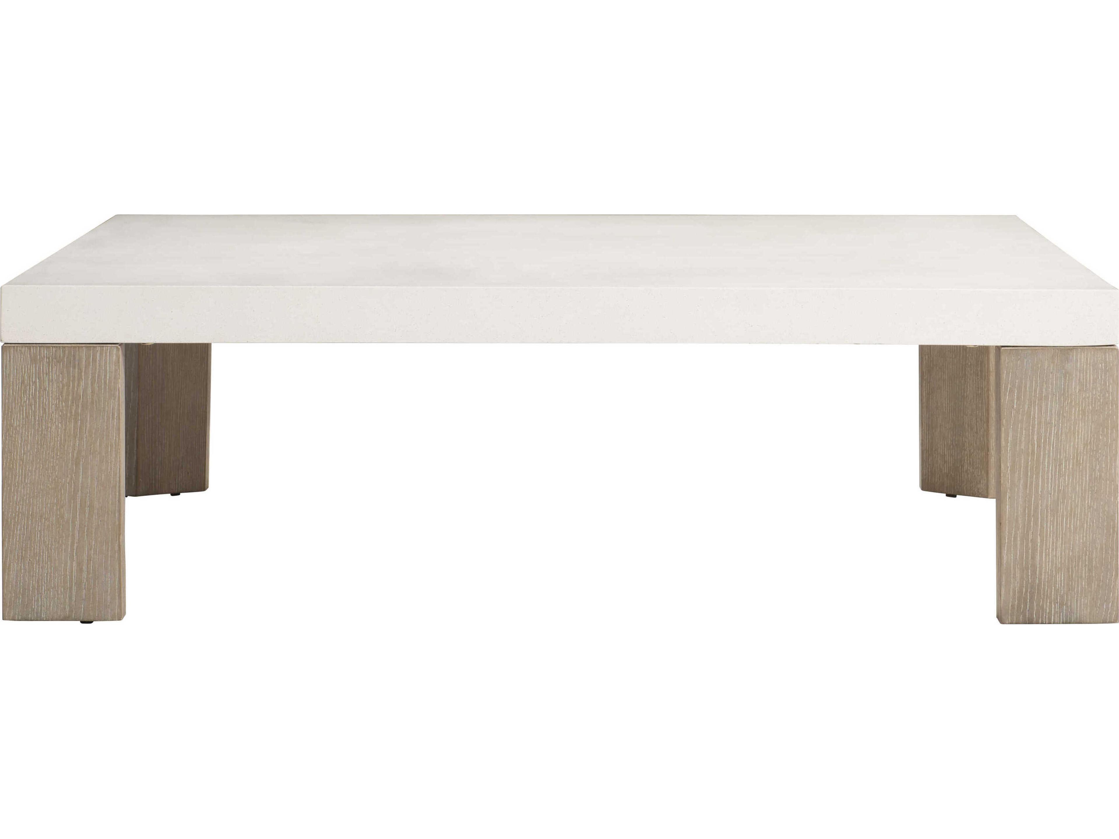 Bernhardt Lorenzo Square Concrete Vintage Cream Cocktail Table