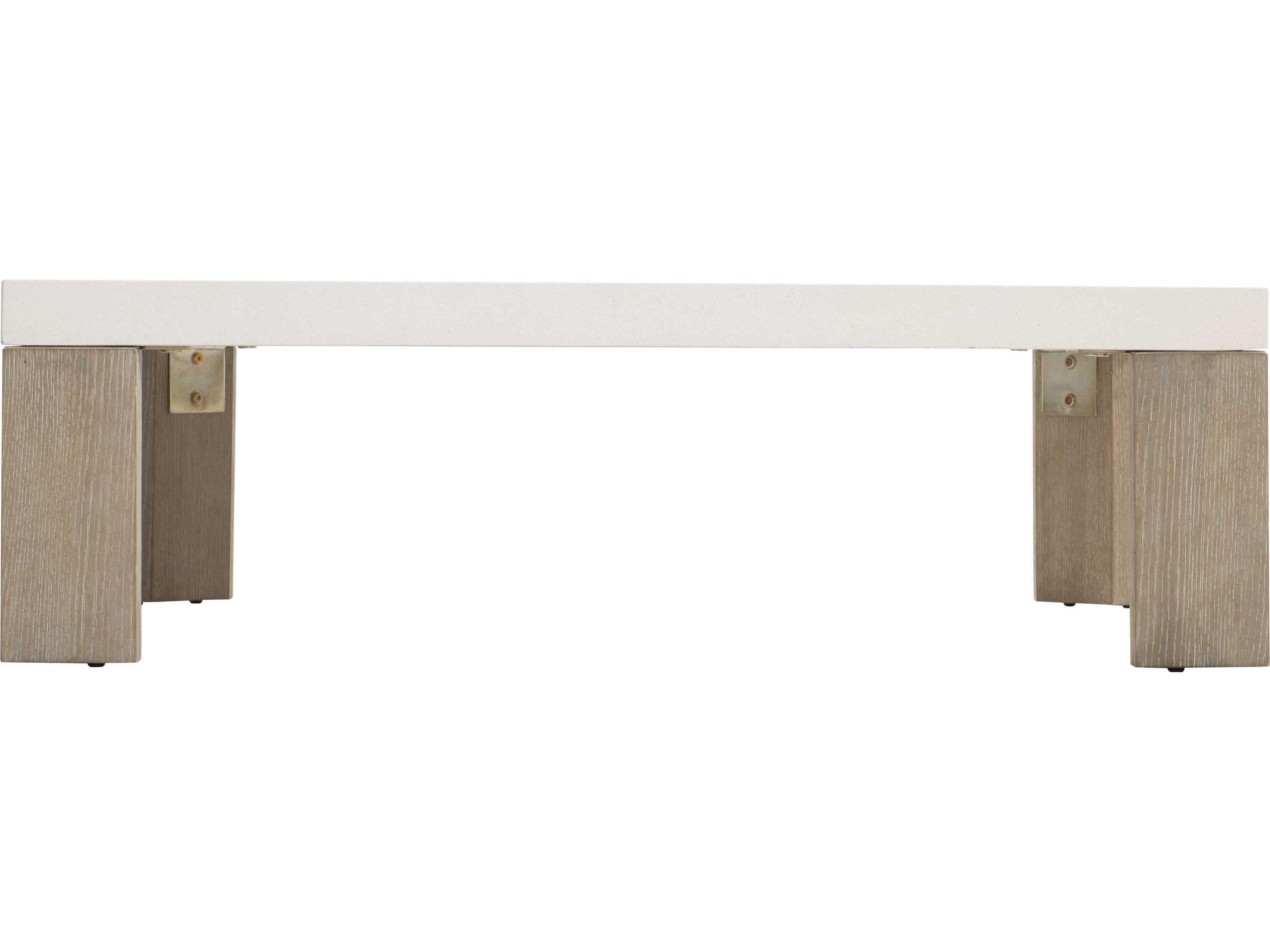 Bernhardt Lorenzo Square Concrete Vintage Cream Cocktail Table