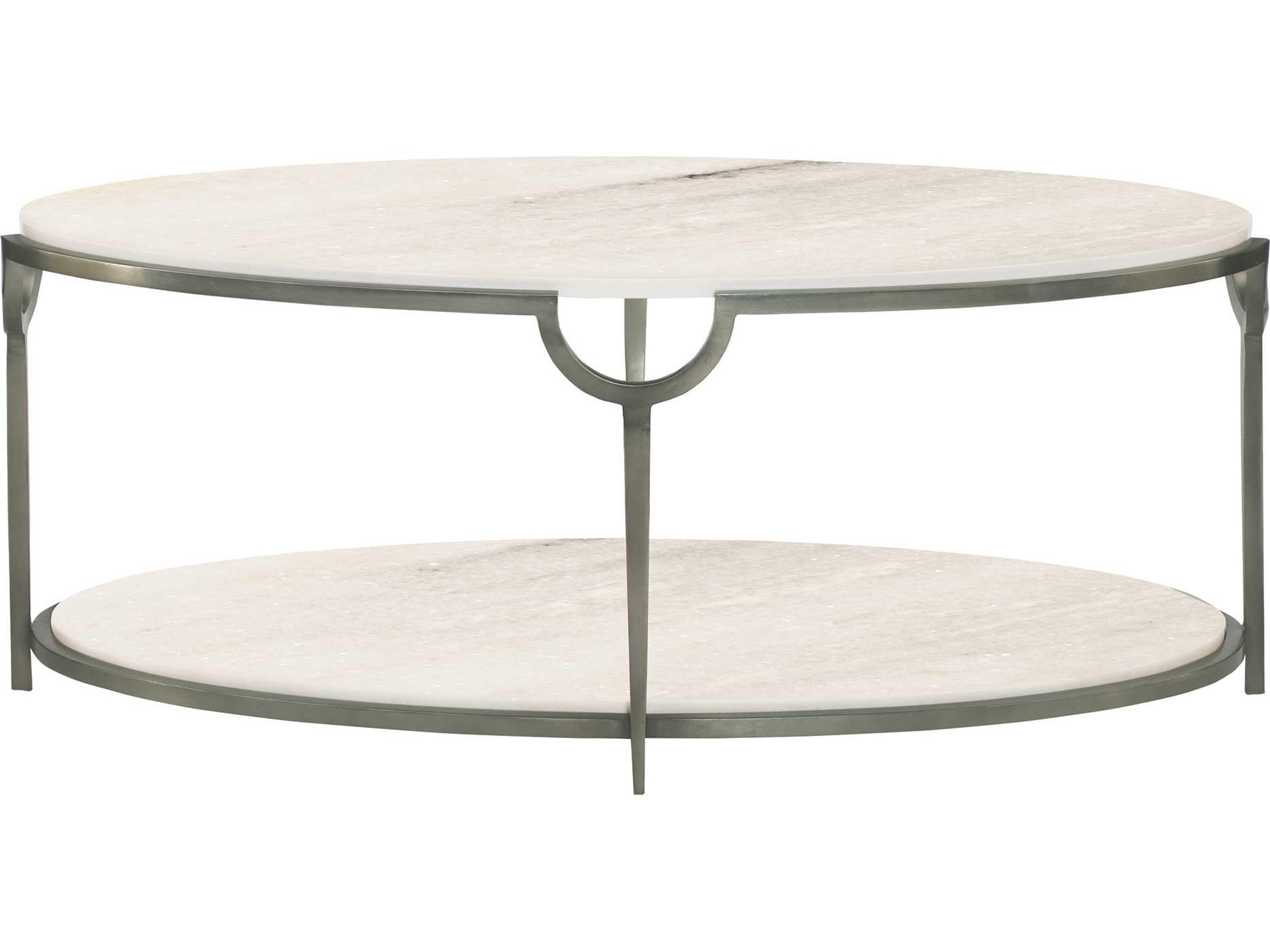 Morello Oval Faux Carrara Marble Cocktail Table