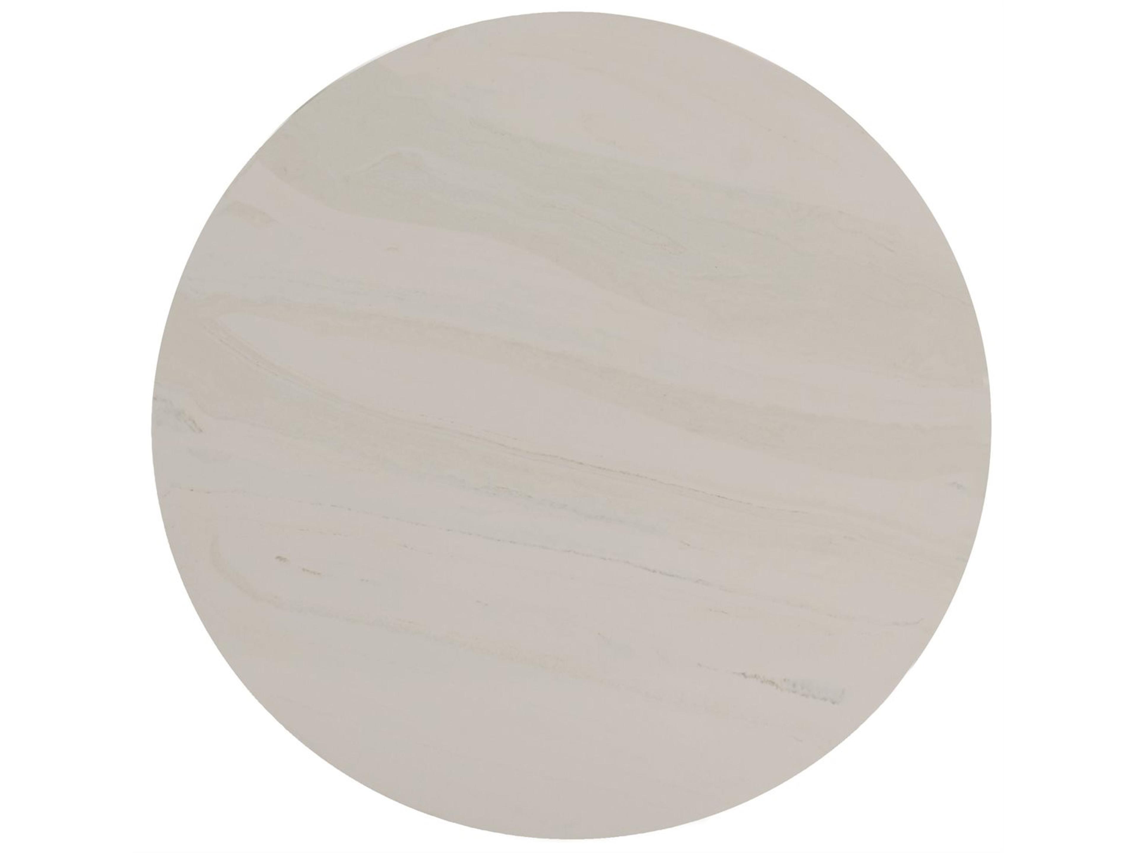 Bernhardt Avondale Round Faux Marble Blackened End Table