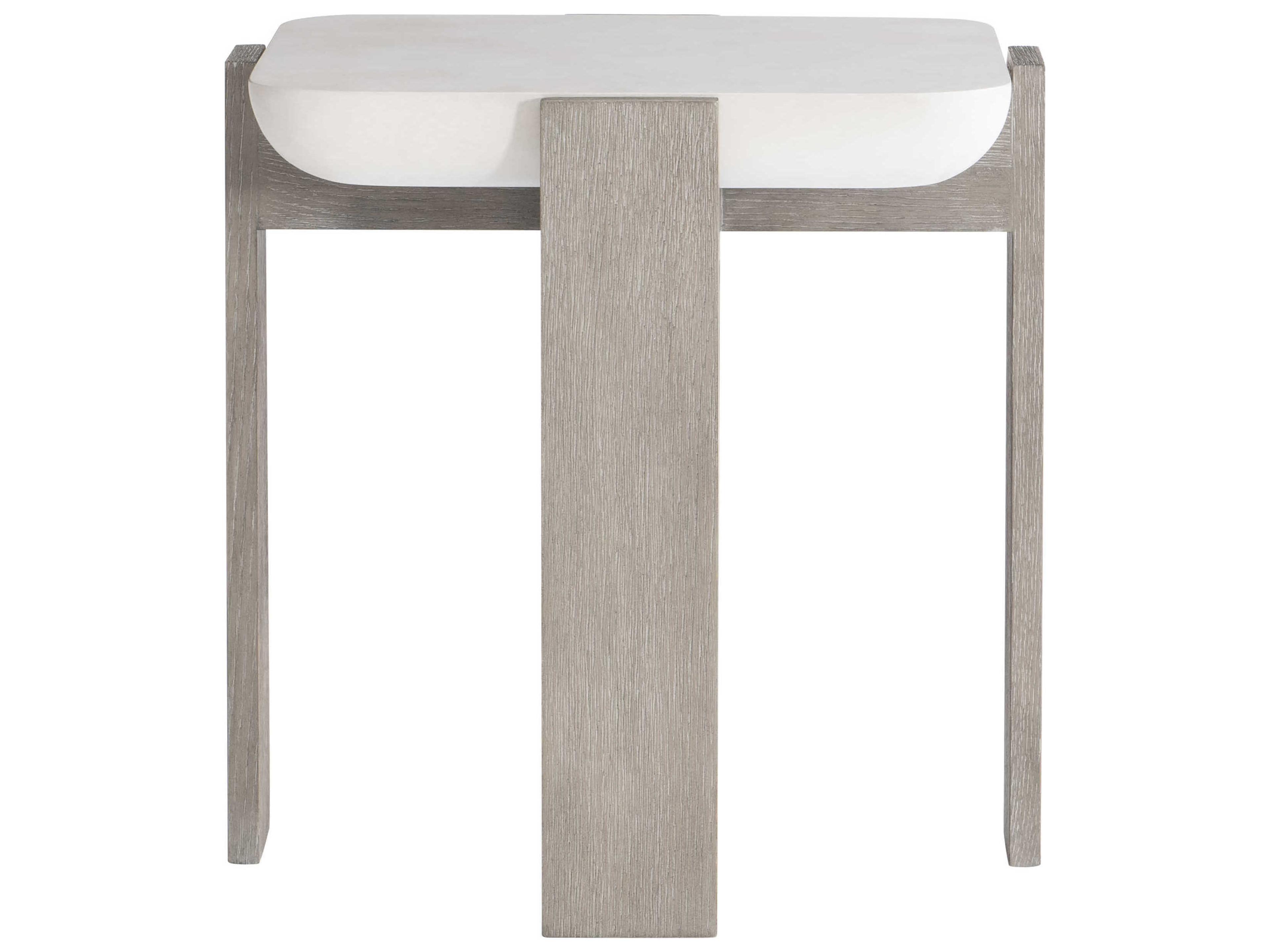 Gooding Square Side Table with Faux Concrete Top and Wood Base
