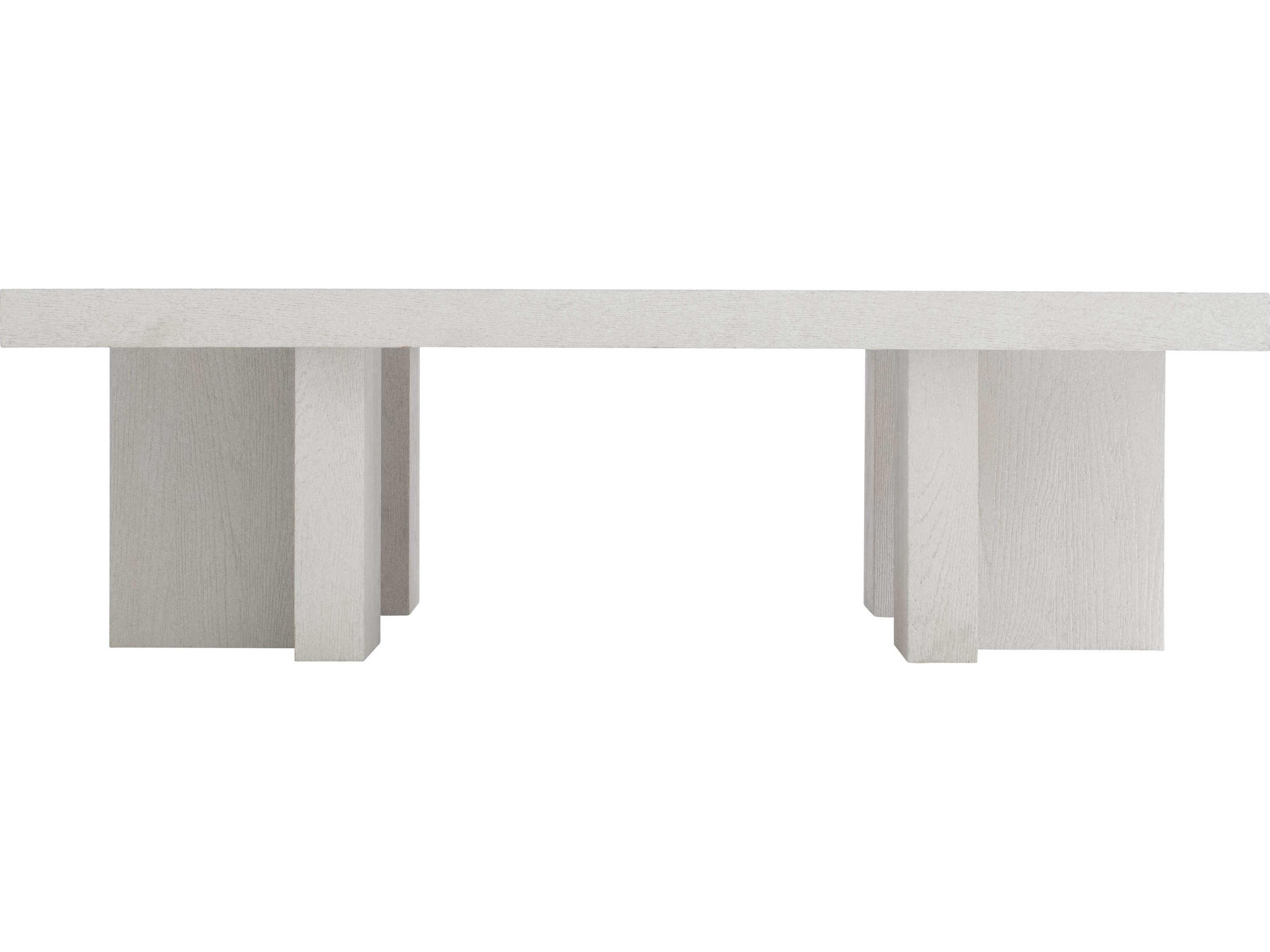 Bernhardt Blythe Square Wood Sandblasted White Cocktail Table