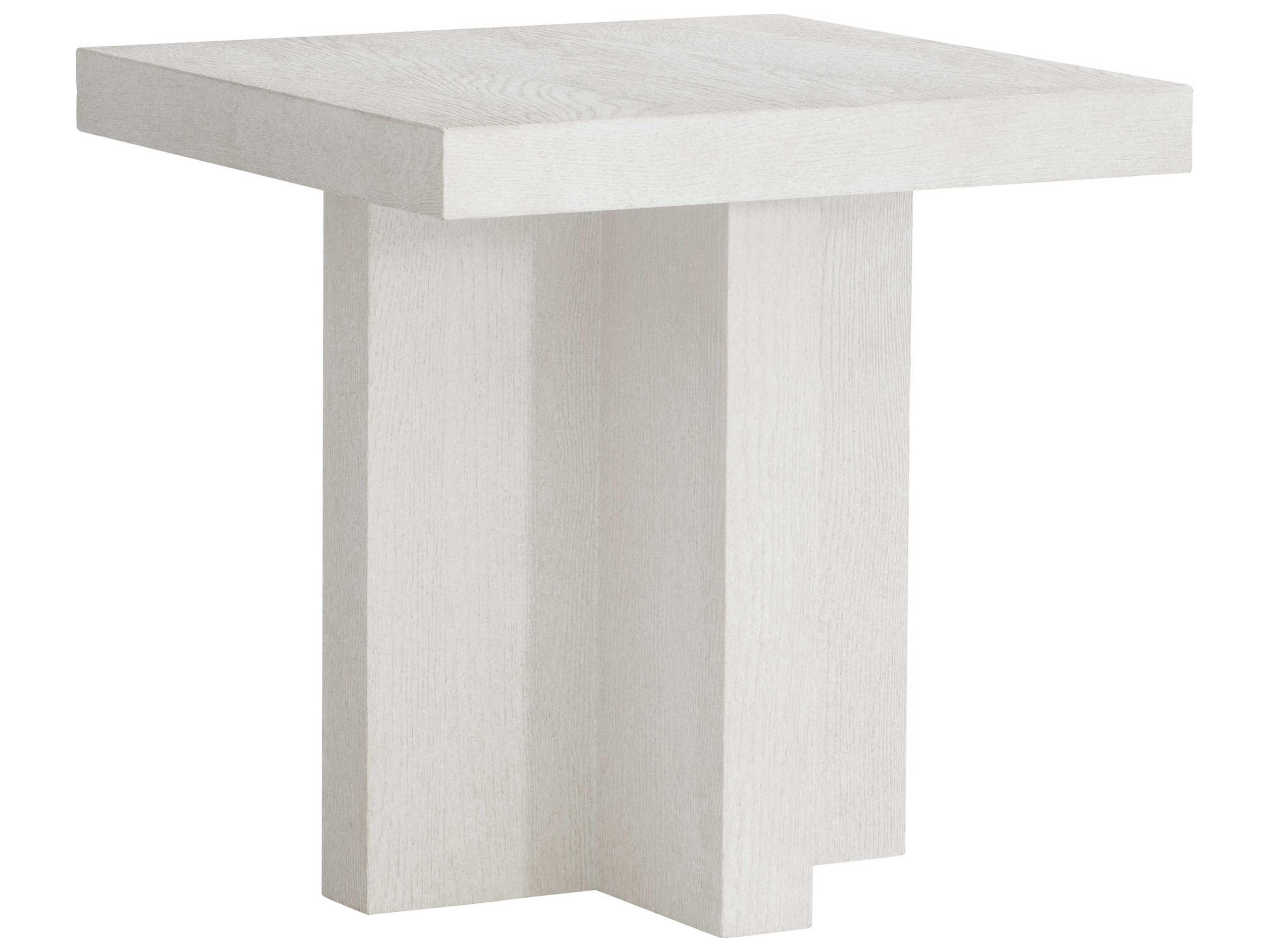 Bernhardt Blythe Square Wood Sandblasted White End Table