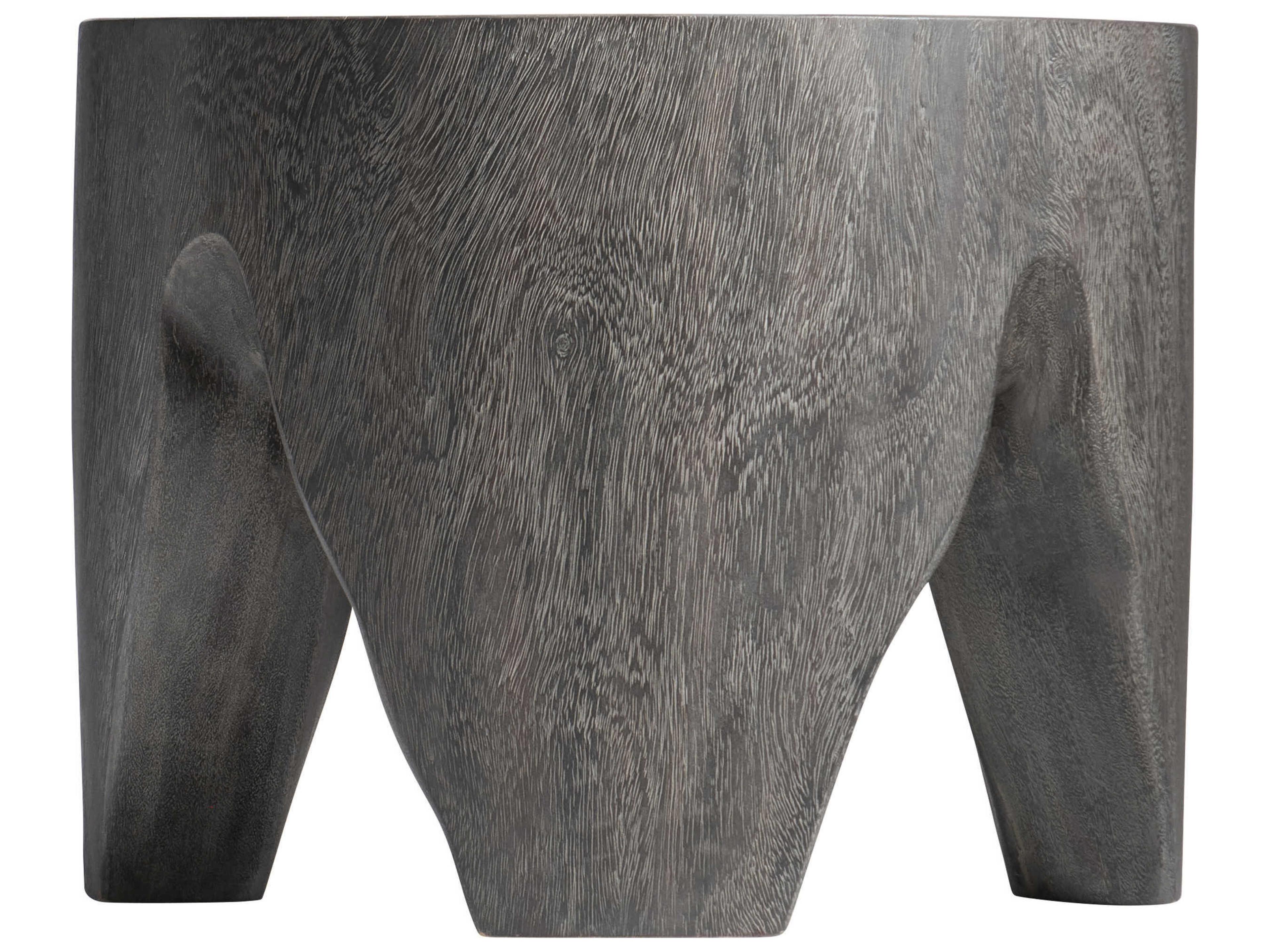 Bernhardt Kateri Round Wood Smoked Truffle Accent Table