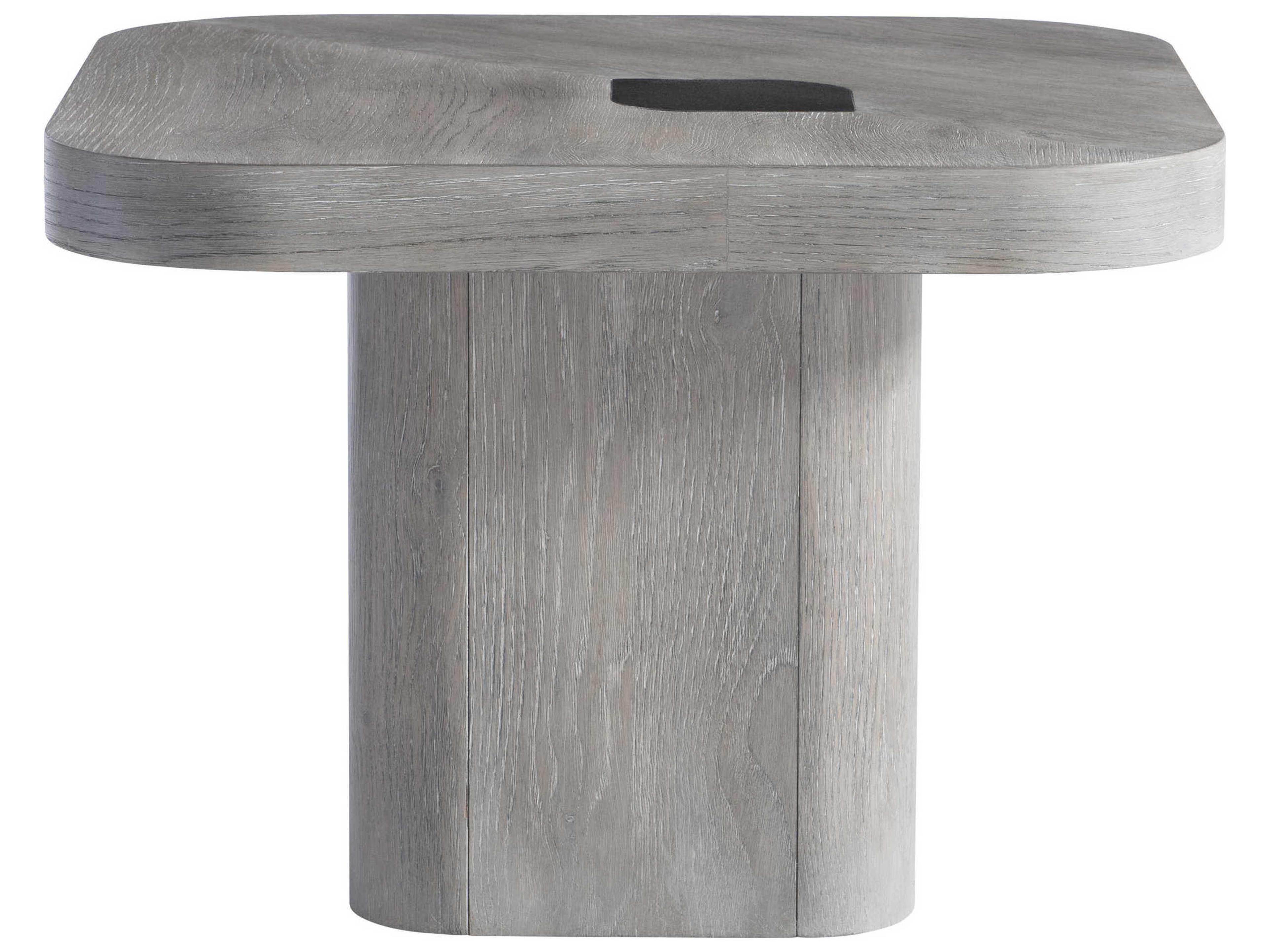 Bernhardt Marcato Square Wood Cerused Greige End Table