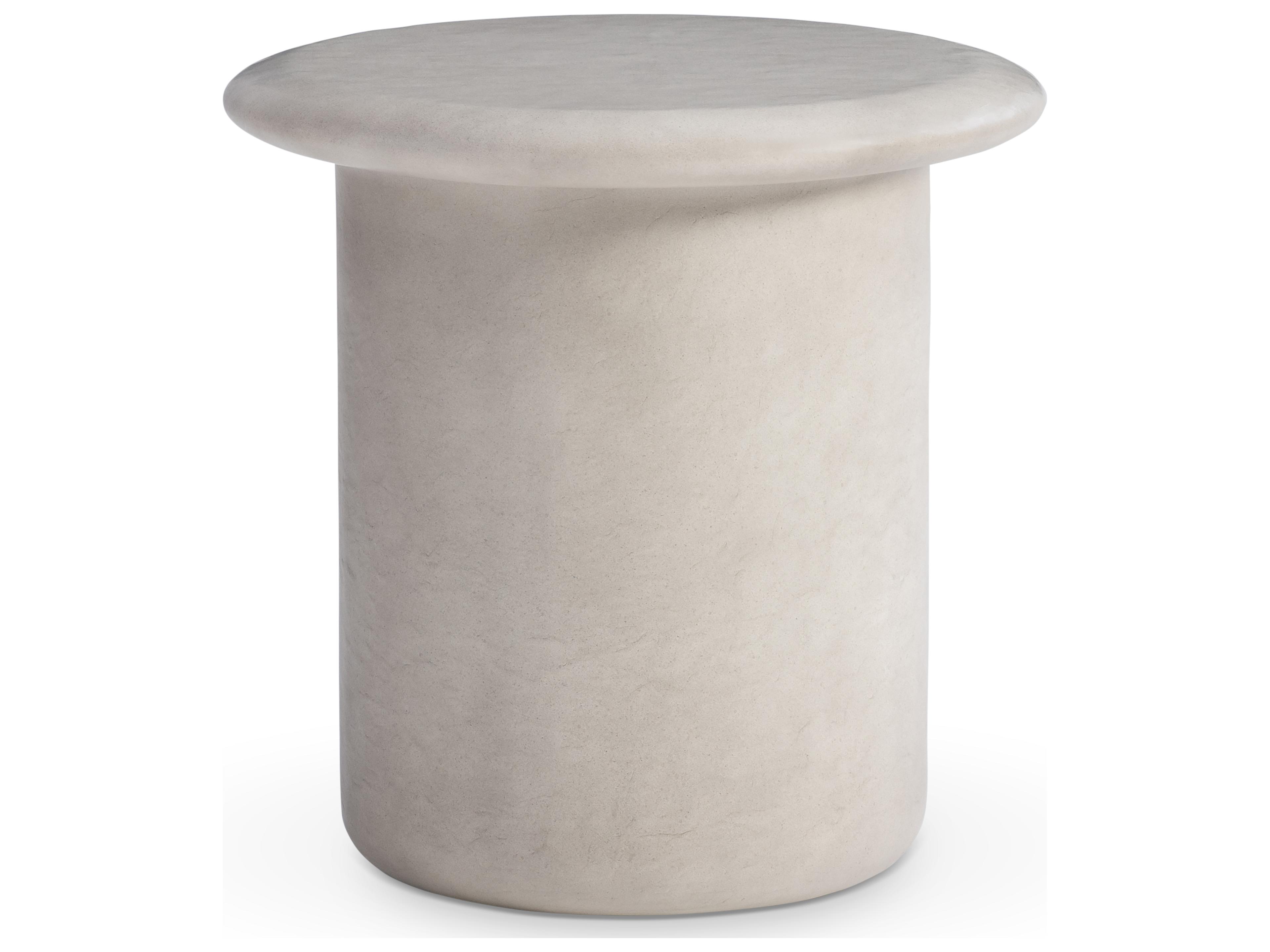 Decliff Modern Organic Round Side Table in Pumice Cast Resin