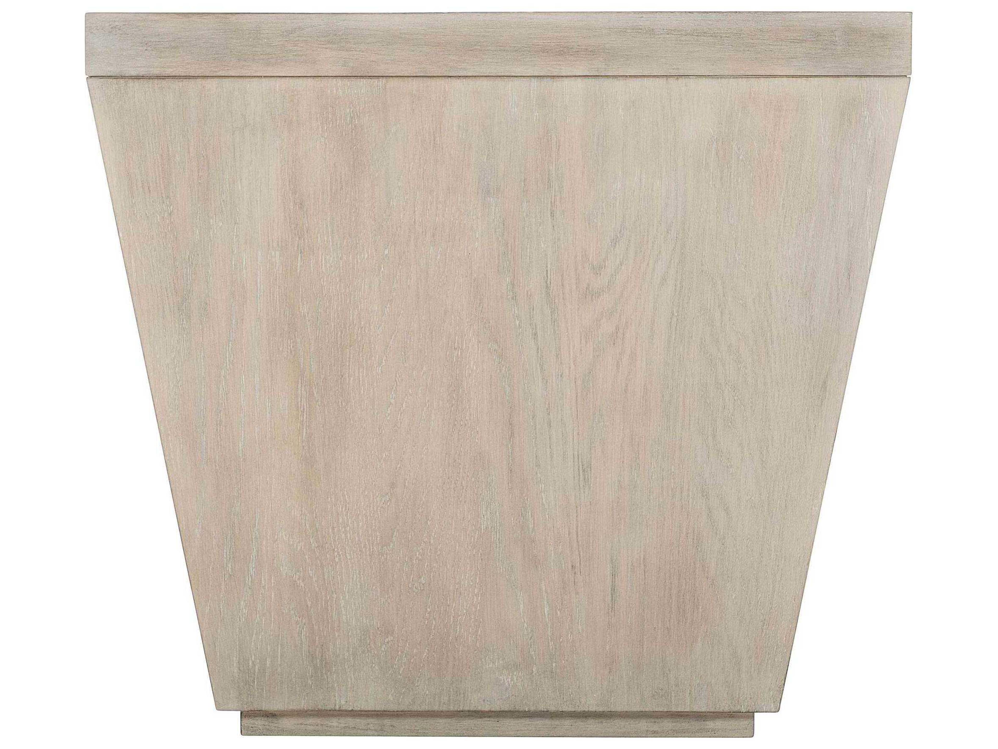 Bernhardt Landers Square Wood Cerused Greige End Table