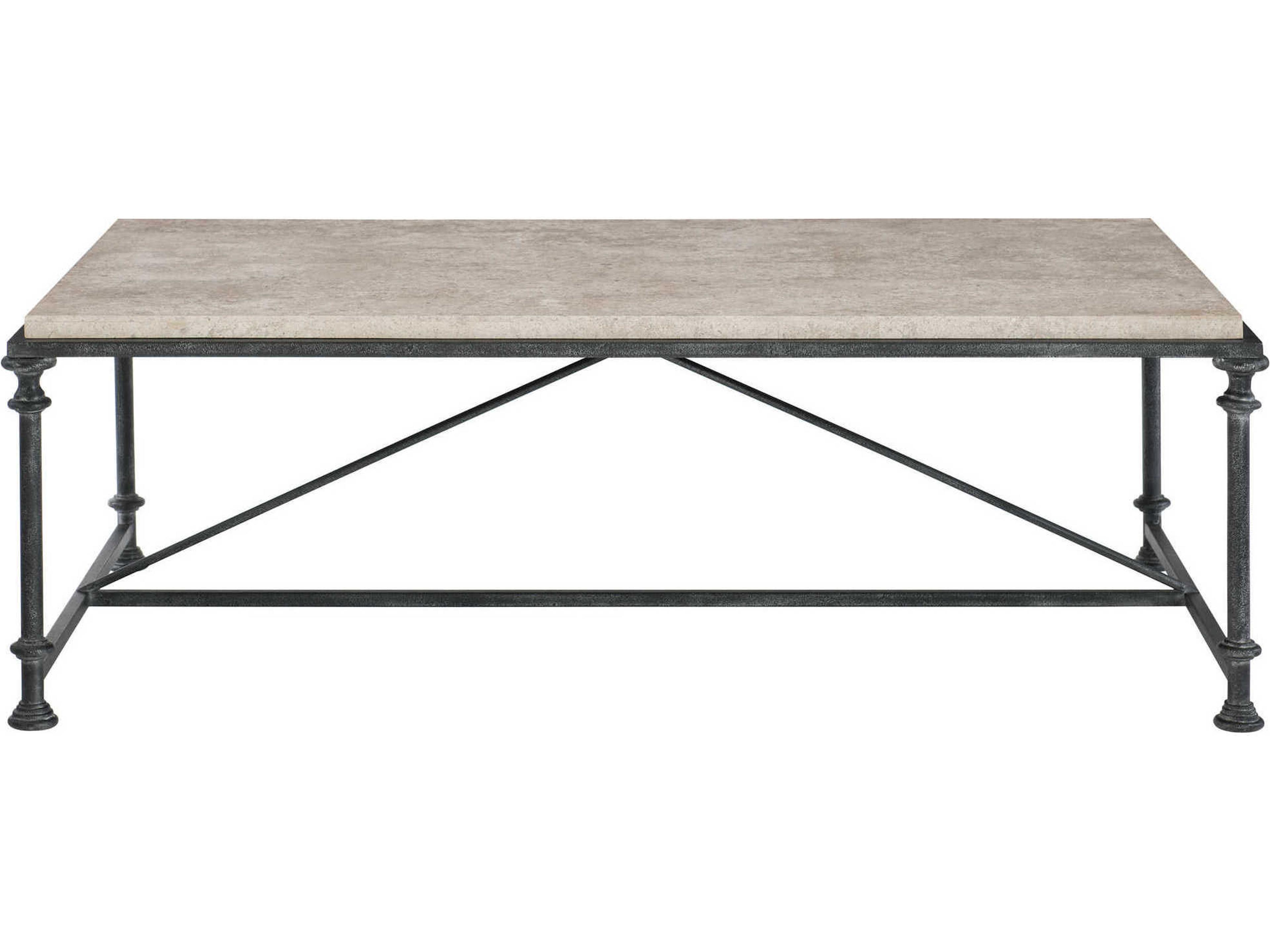 Galesbury Rectangular Stone Antique Silver Cocktail Table