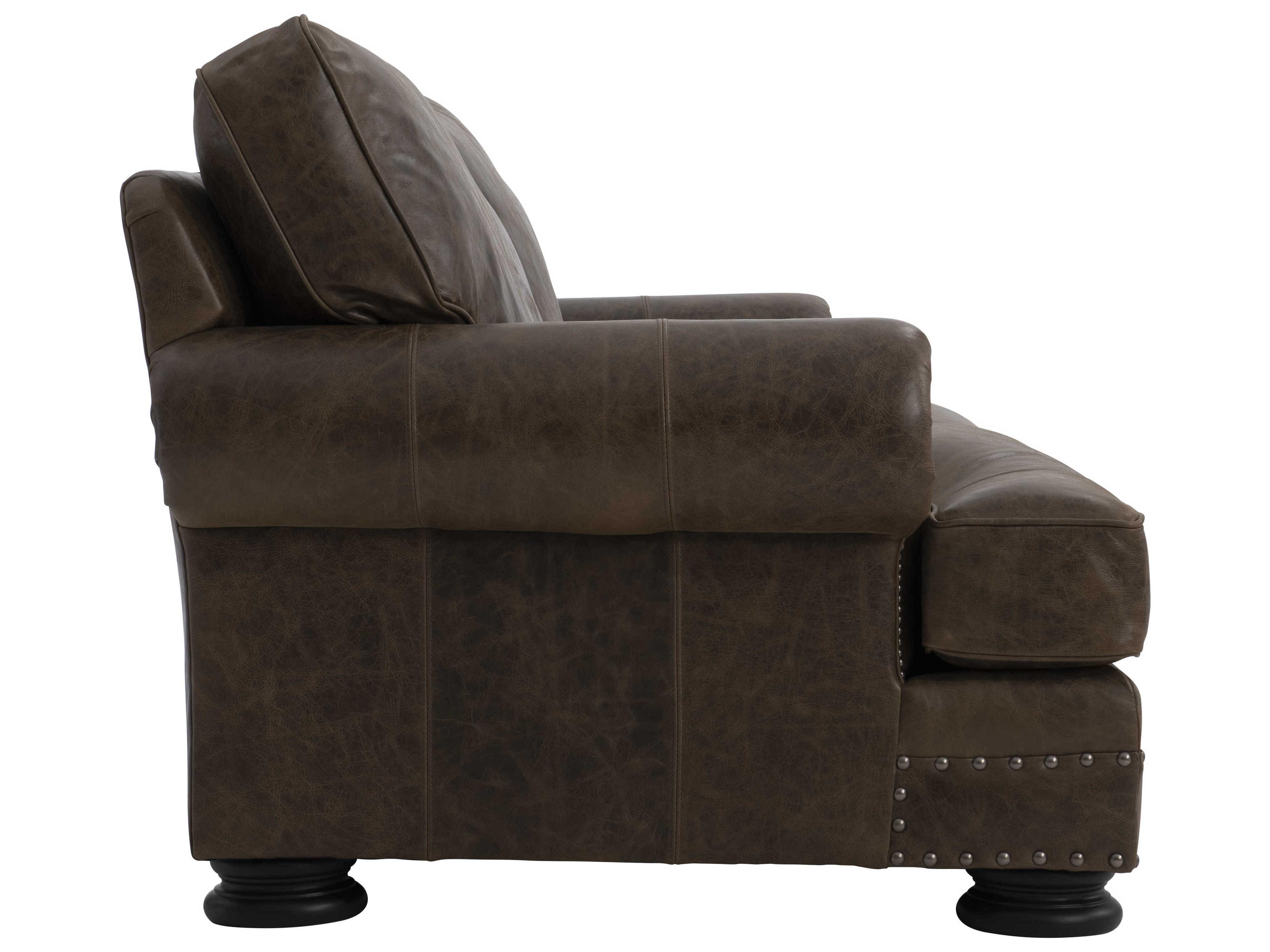 Bernhardt Foster Molasses Leather Sofa