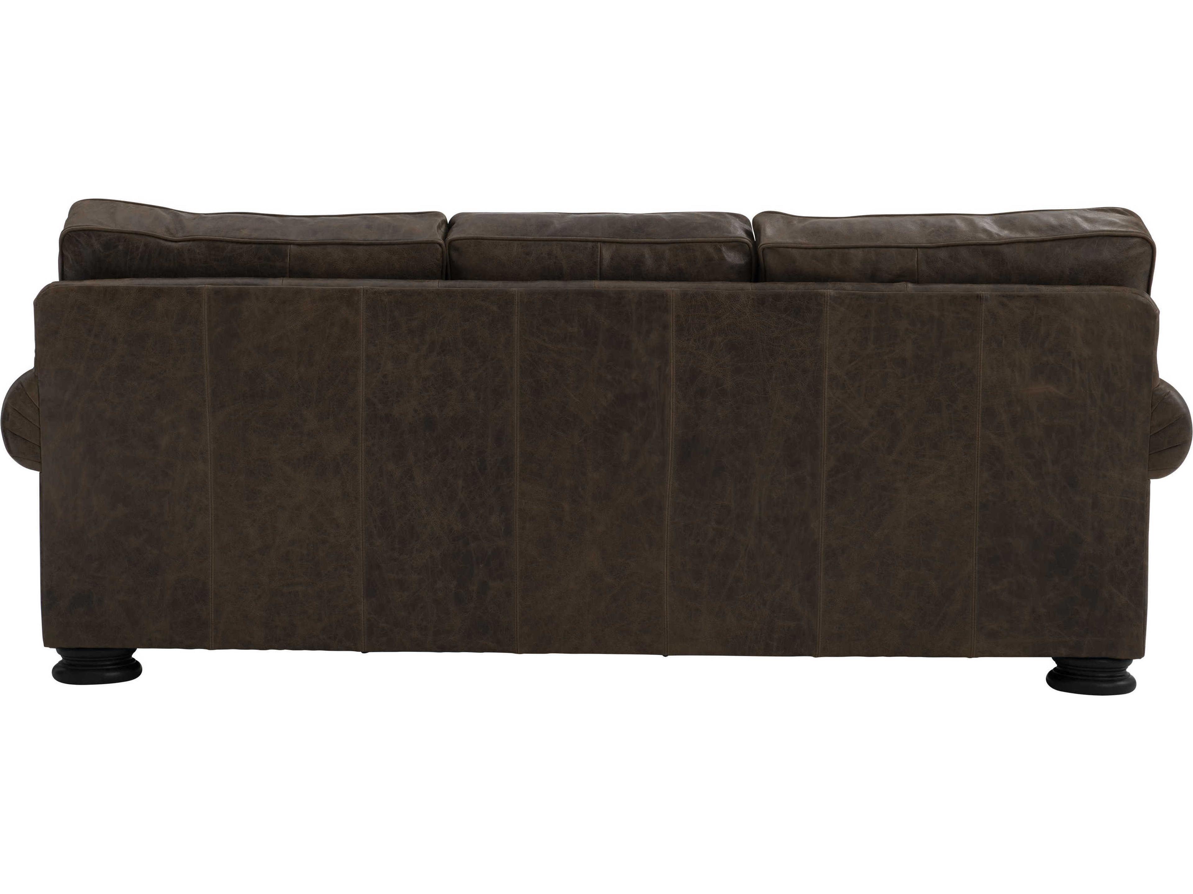 Bernhardt Foster Molasses Leather Sofa