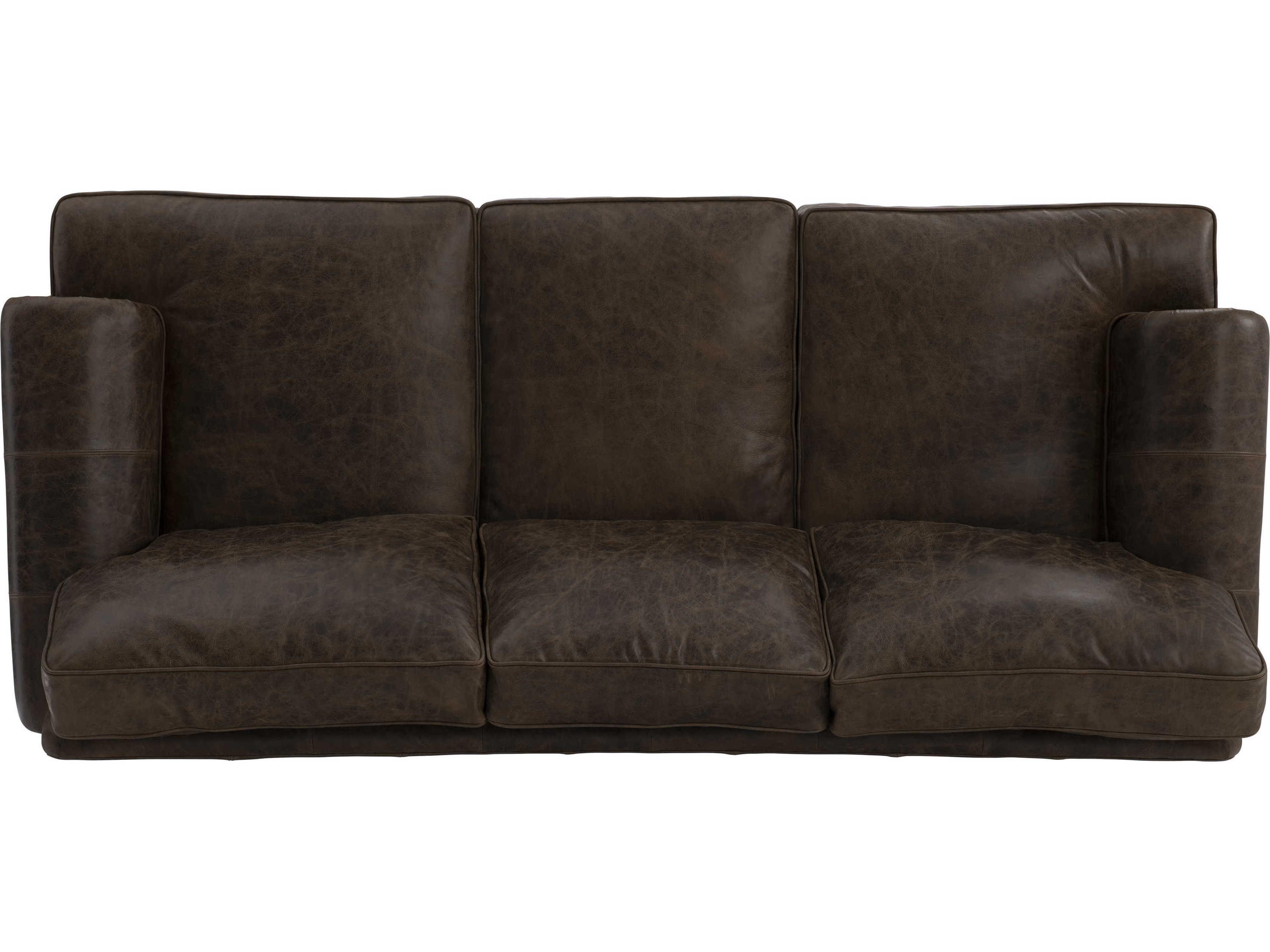 Bernhardt Foster Molasses Leather Sofa