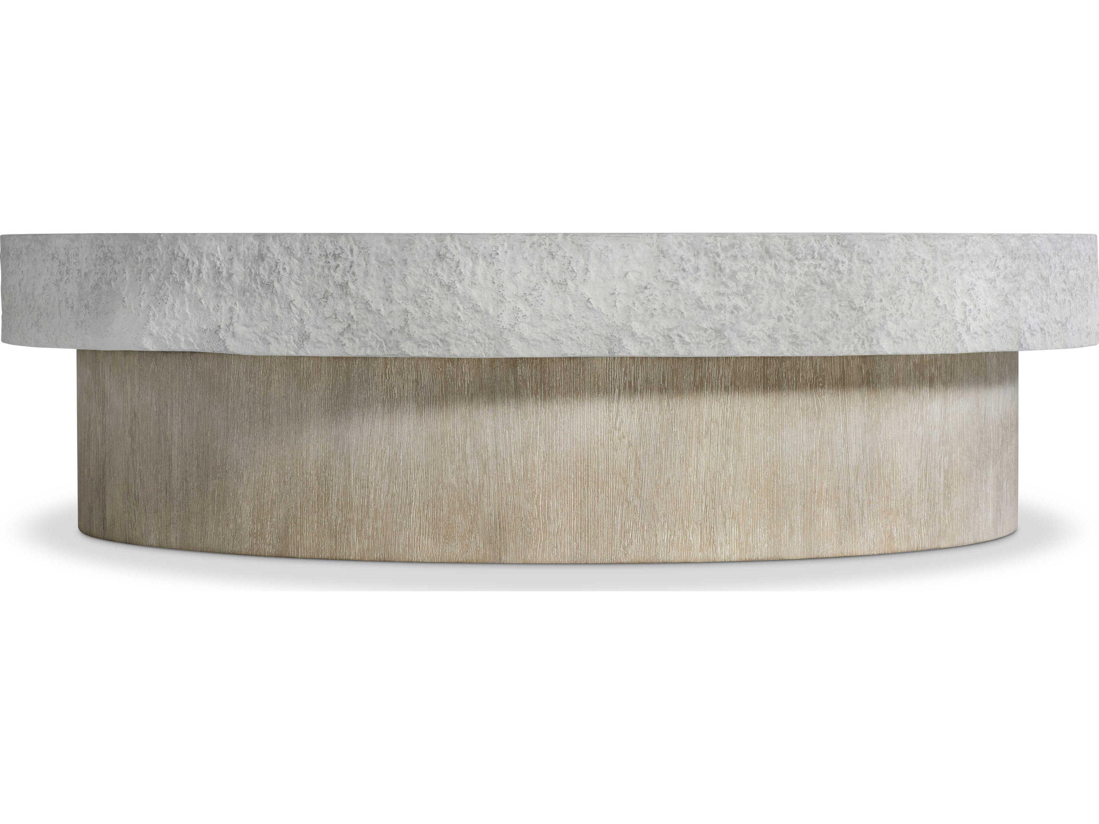 Bernhardt Pincio Round Faux Stone Grey Coffee Table