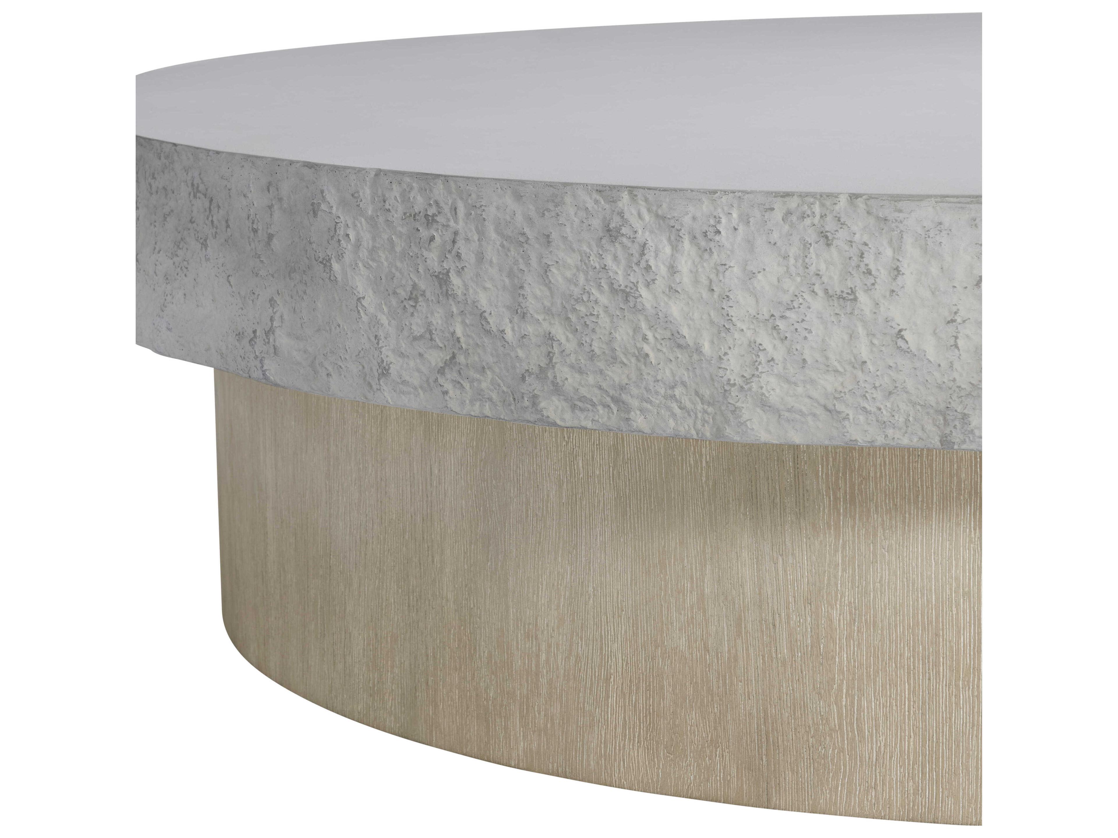 Bernhardt Pincio Round Faux Stone Grey Coffee Table