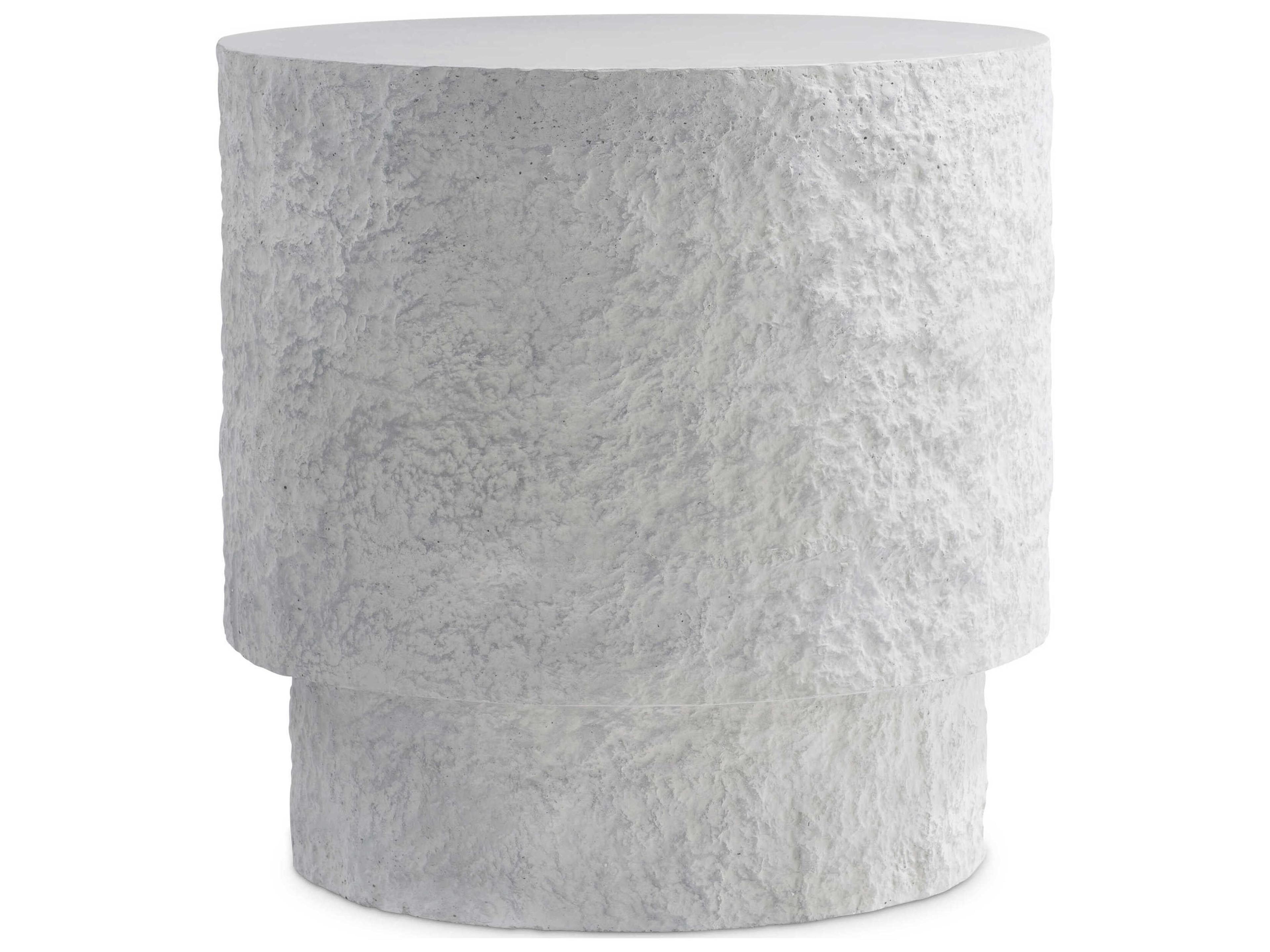 Pincio Round Faux Stone Grey End Table