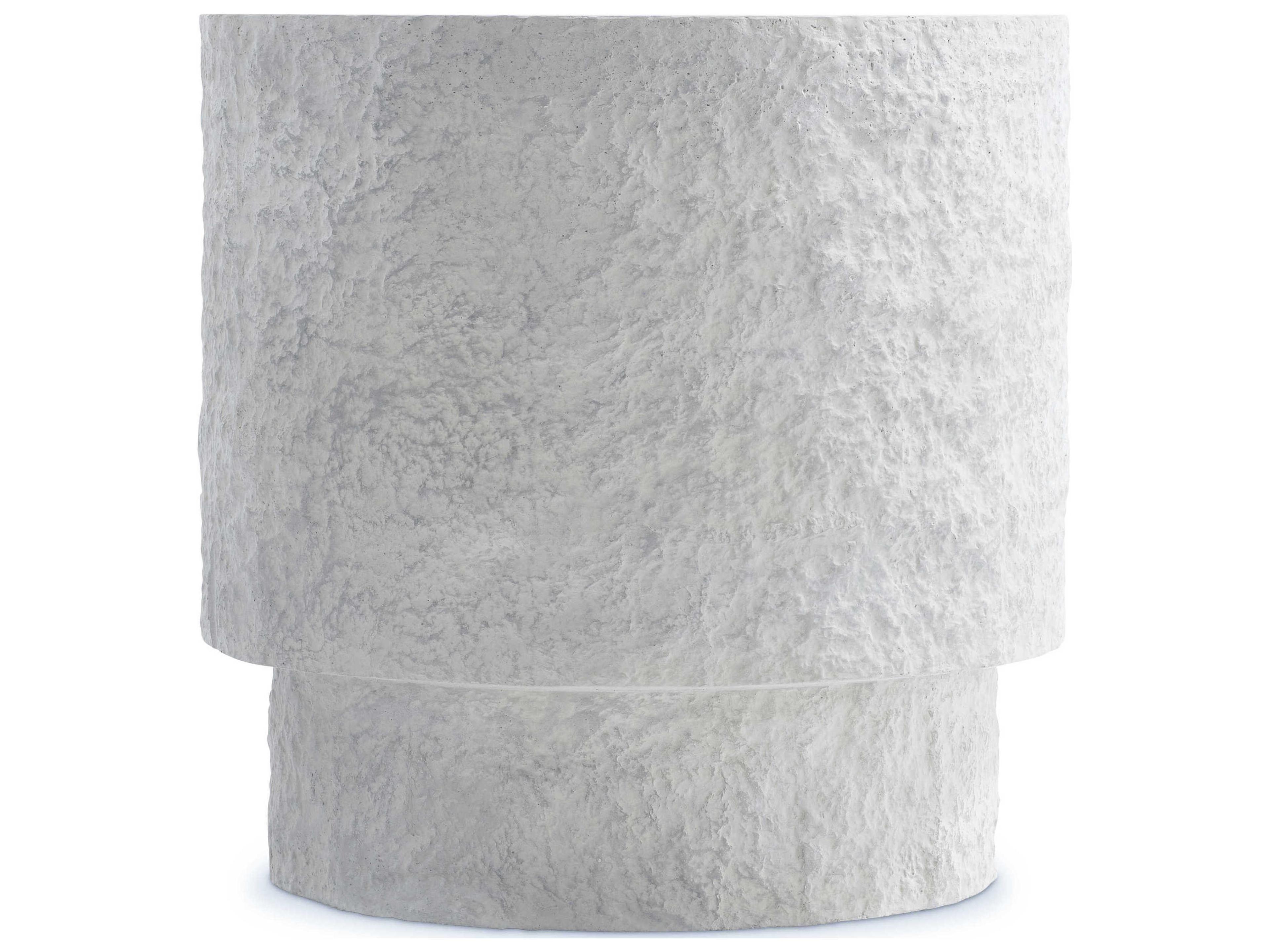 Bernhardt Pincio Round Faux Stone Grey End Table