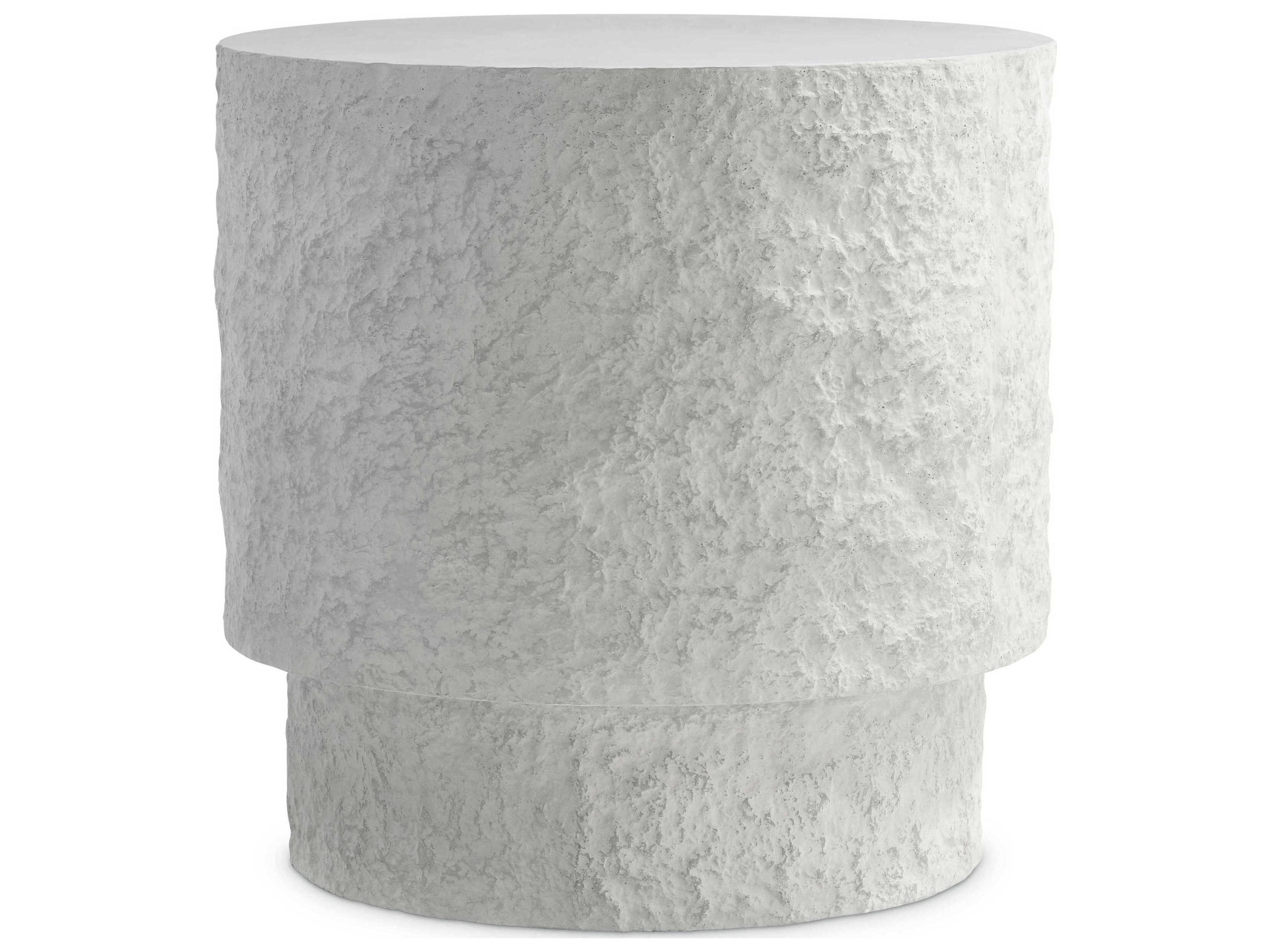 Bernhardt Pincio Round Faux Stone Grey End Table