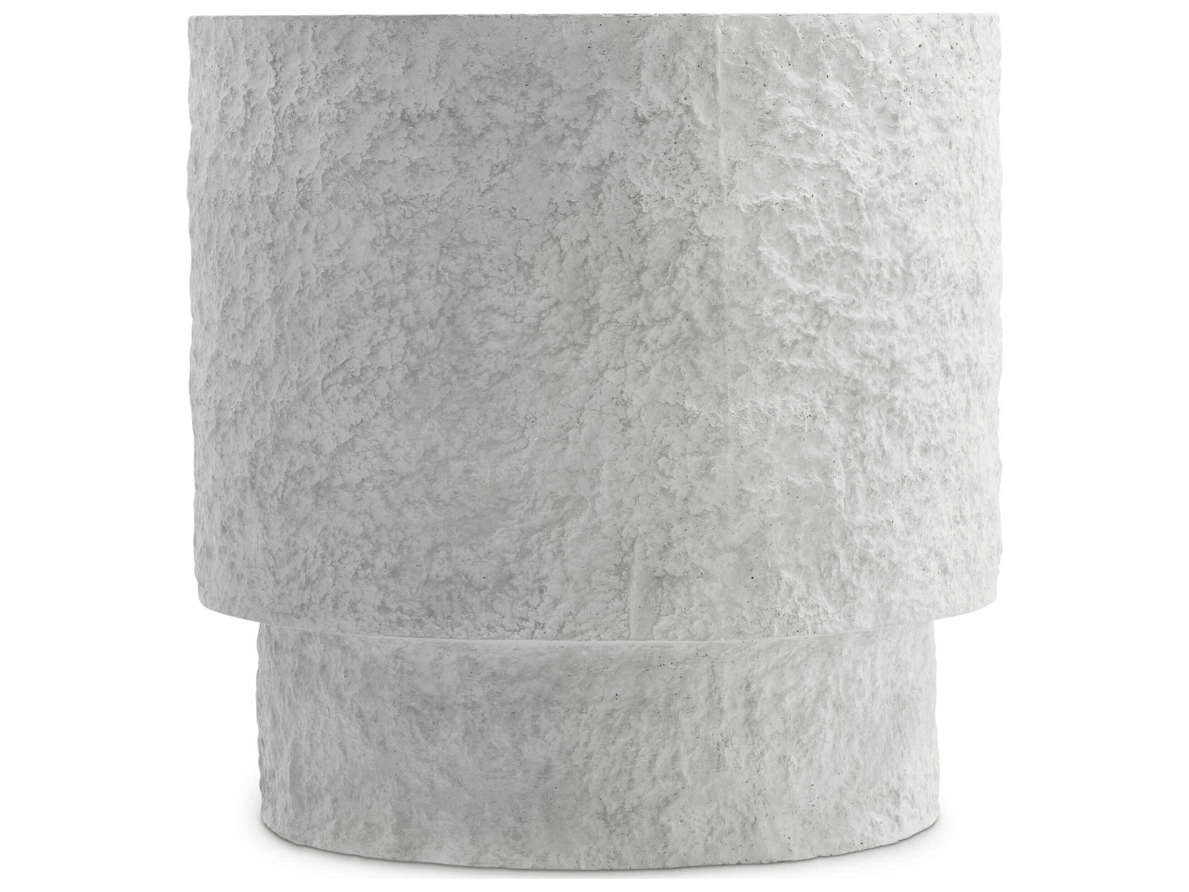 Bernhardt Pincio Round Faux Stone Grey End Table