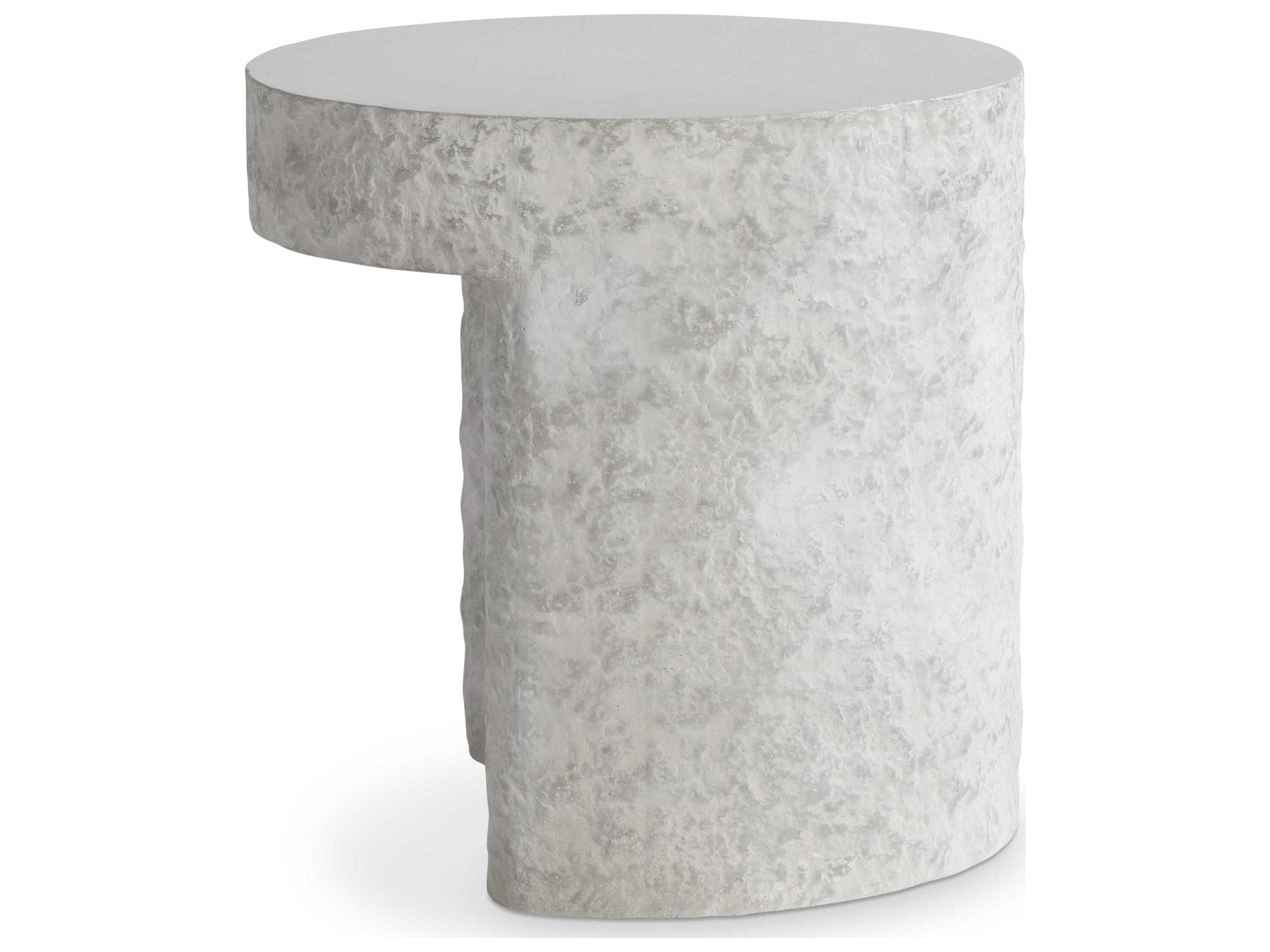 Pincio Round Faux Stone Grey End Table