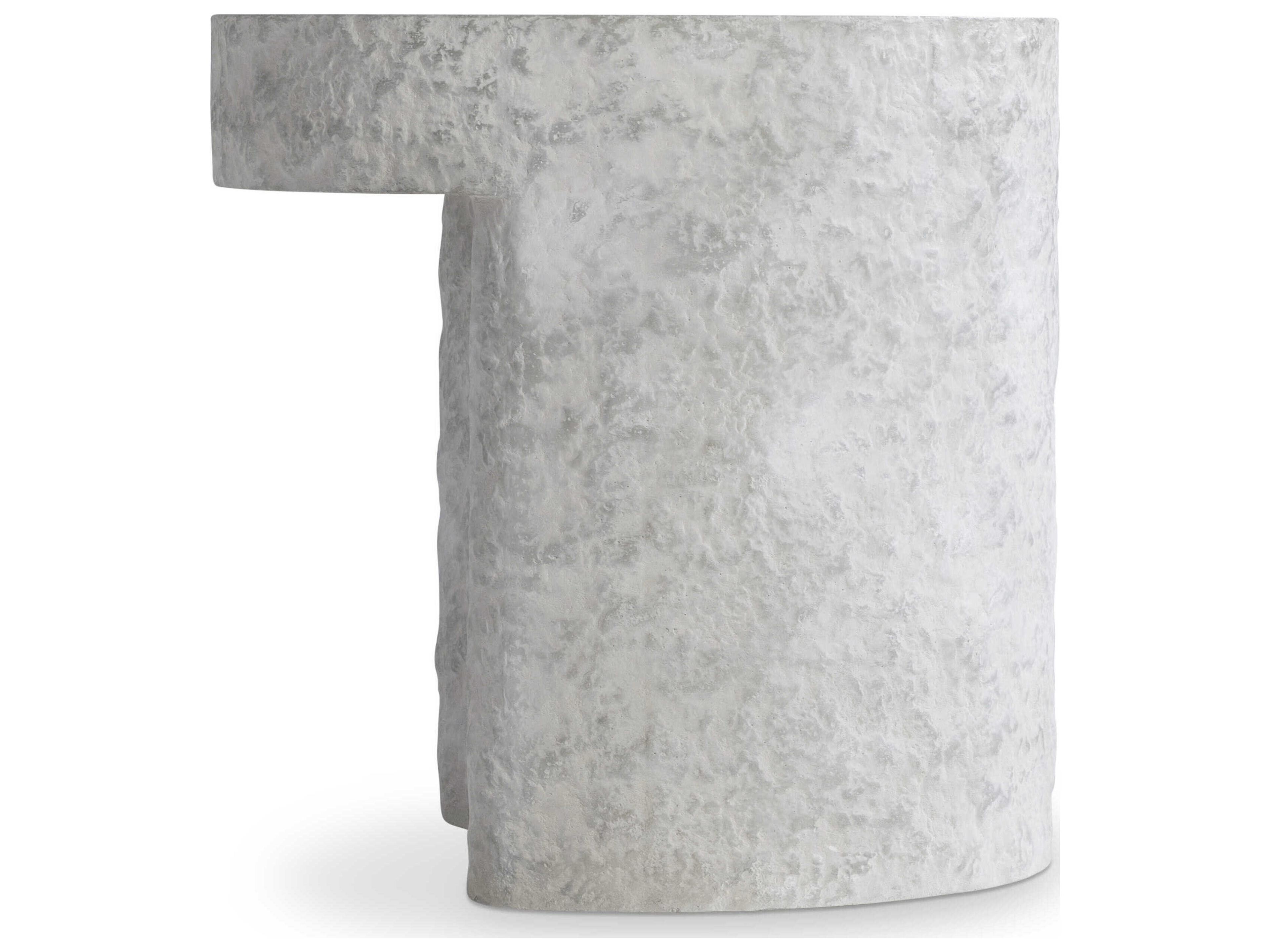 Bernhardt Pincio Round Faux Stone Grey End Table