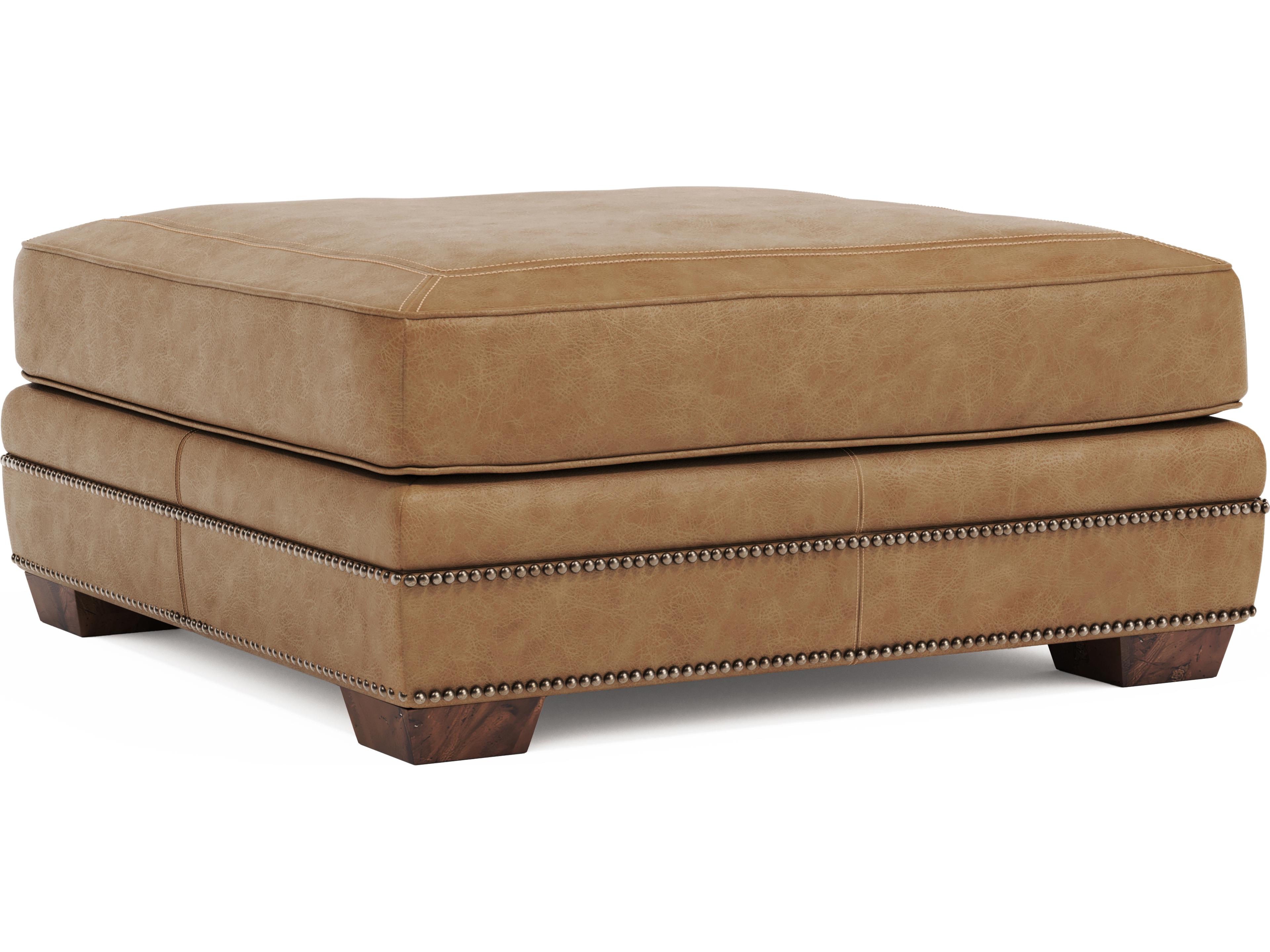 Grandview Beige tan Leather Ottoman