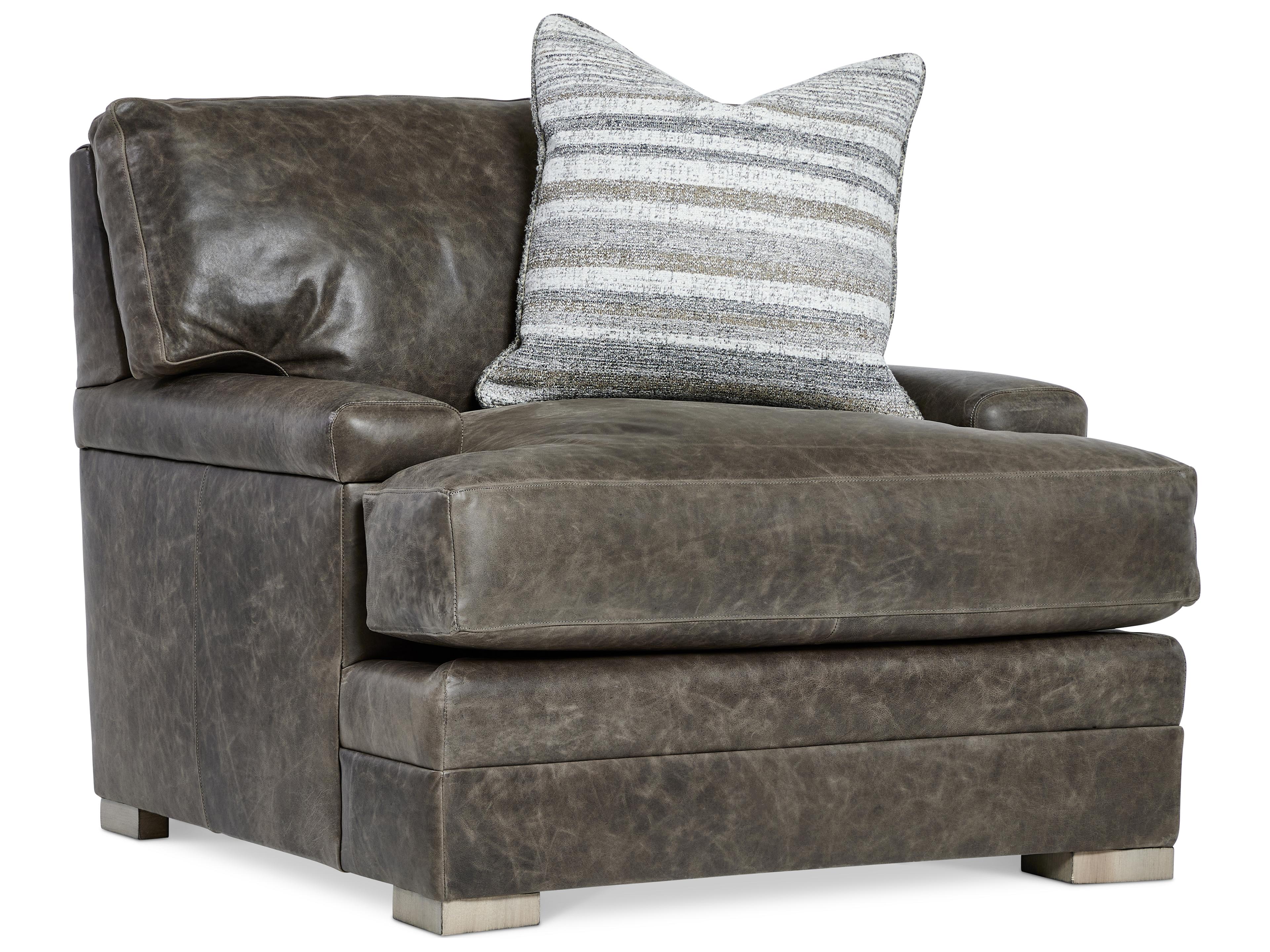 Burnham Brown Leather Accent Chair