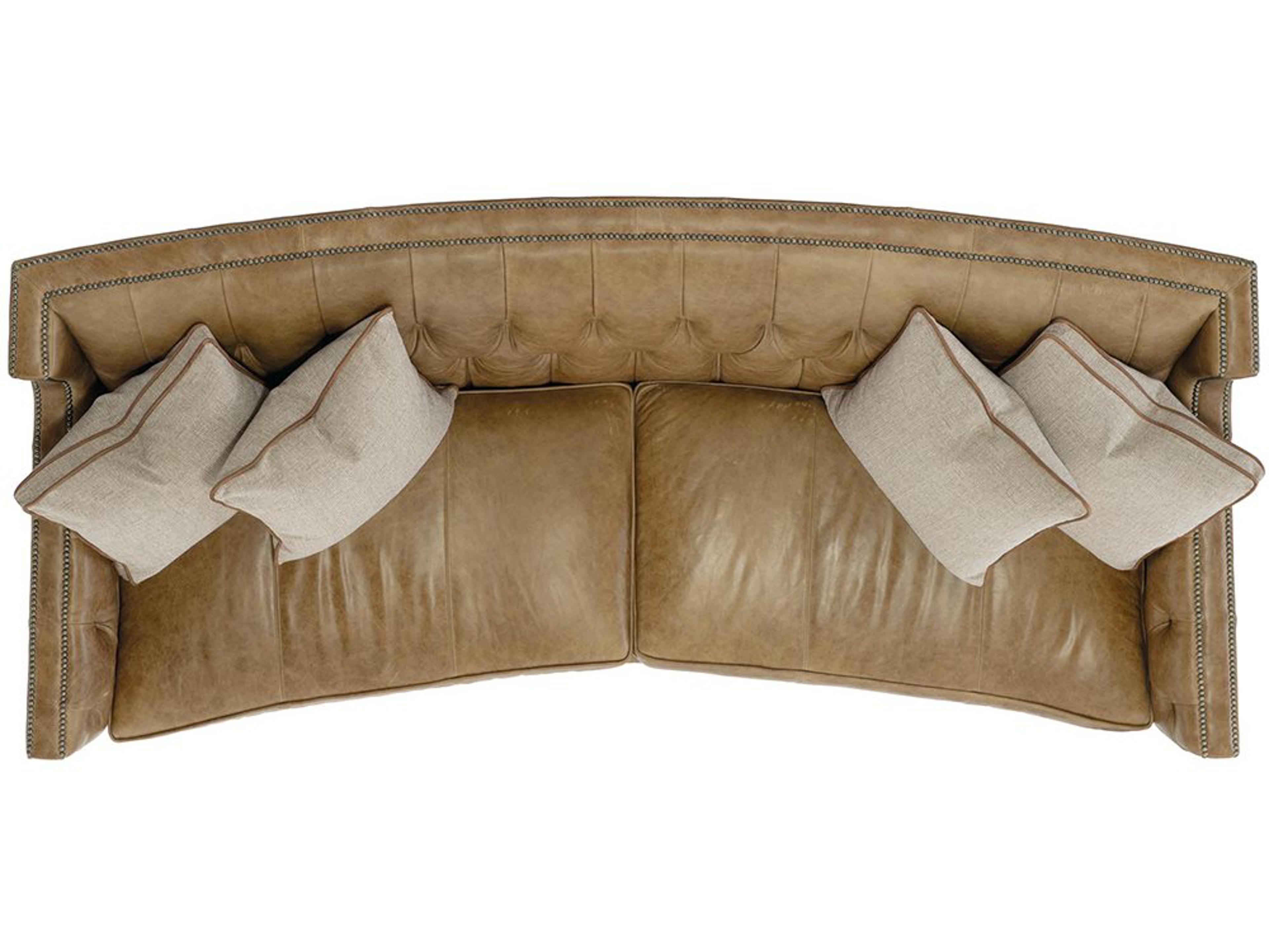 Bernhardt Candace Tufted Brown Leather Sofa