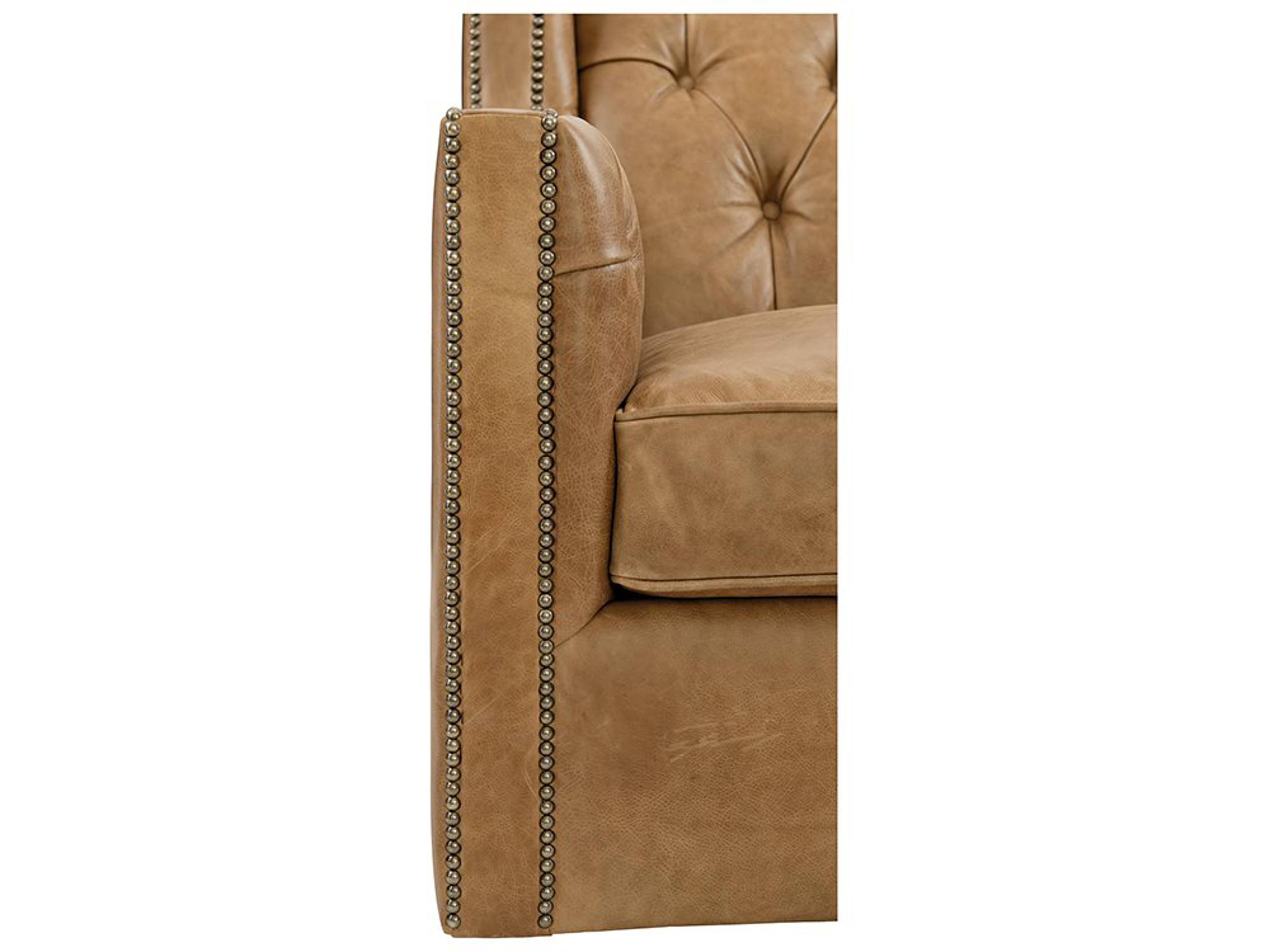 Bernhardt Candace Brown Leather Accent Swivel Chair