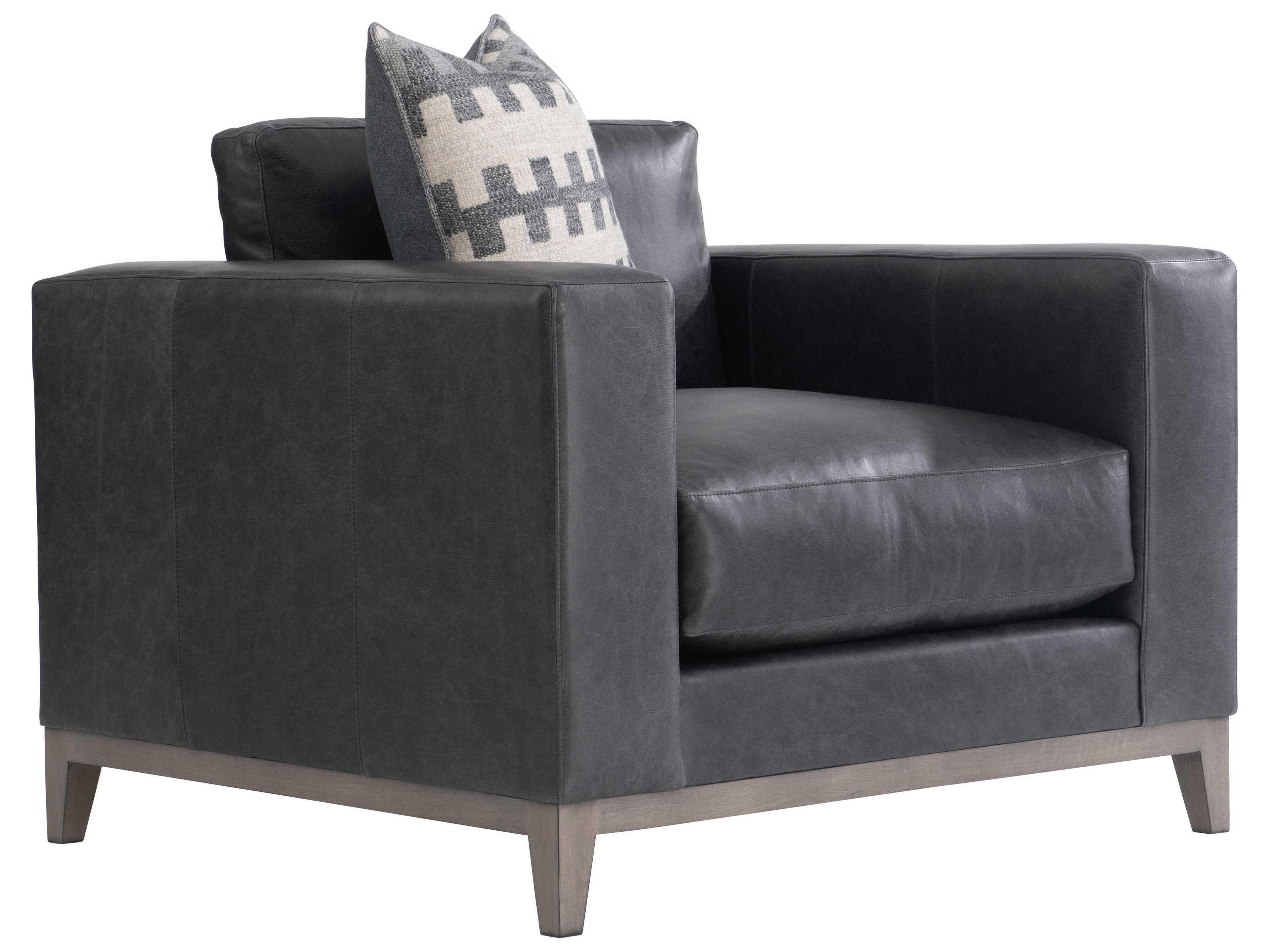 Noel Gray Leather Accent Chair