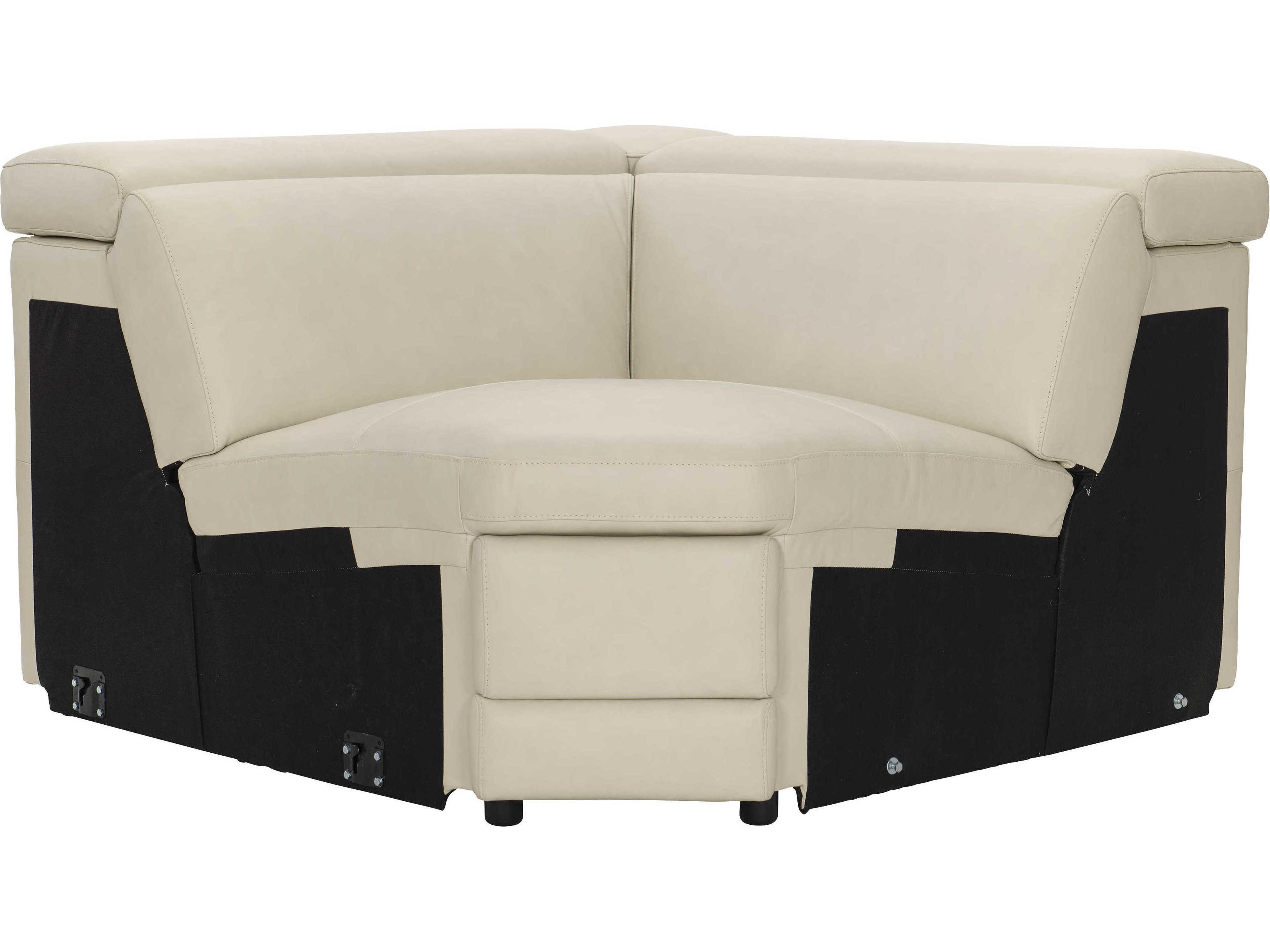 Lioni Beige Leather Wedge Chair