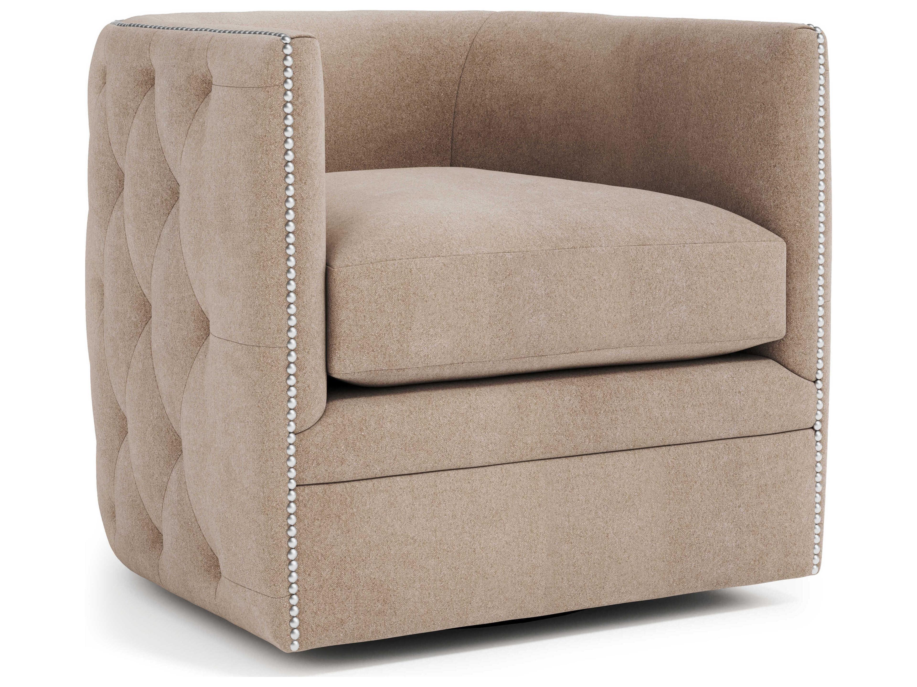 Palazzo Beige Fabric Swivel Accent Chair