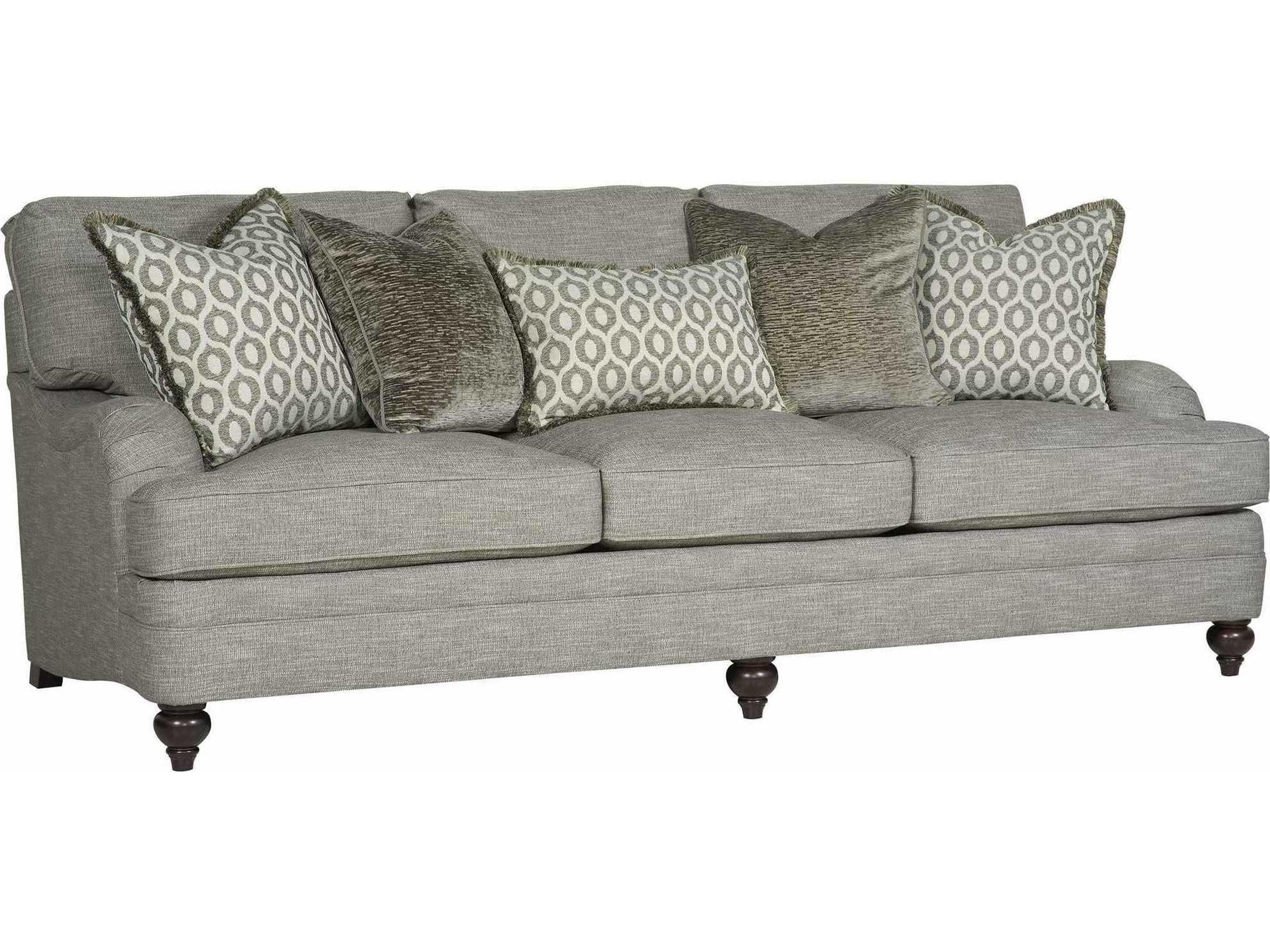 Tarleton 3-Seat Fabric Sofa with Spring Down Cushions in Mocha Finish