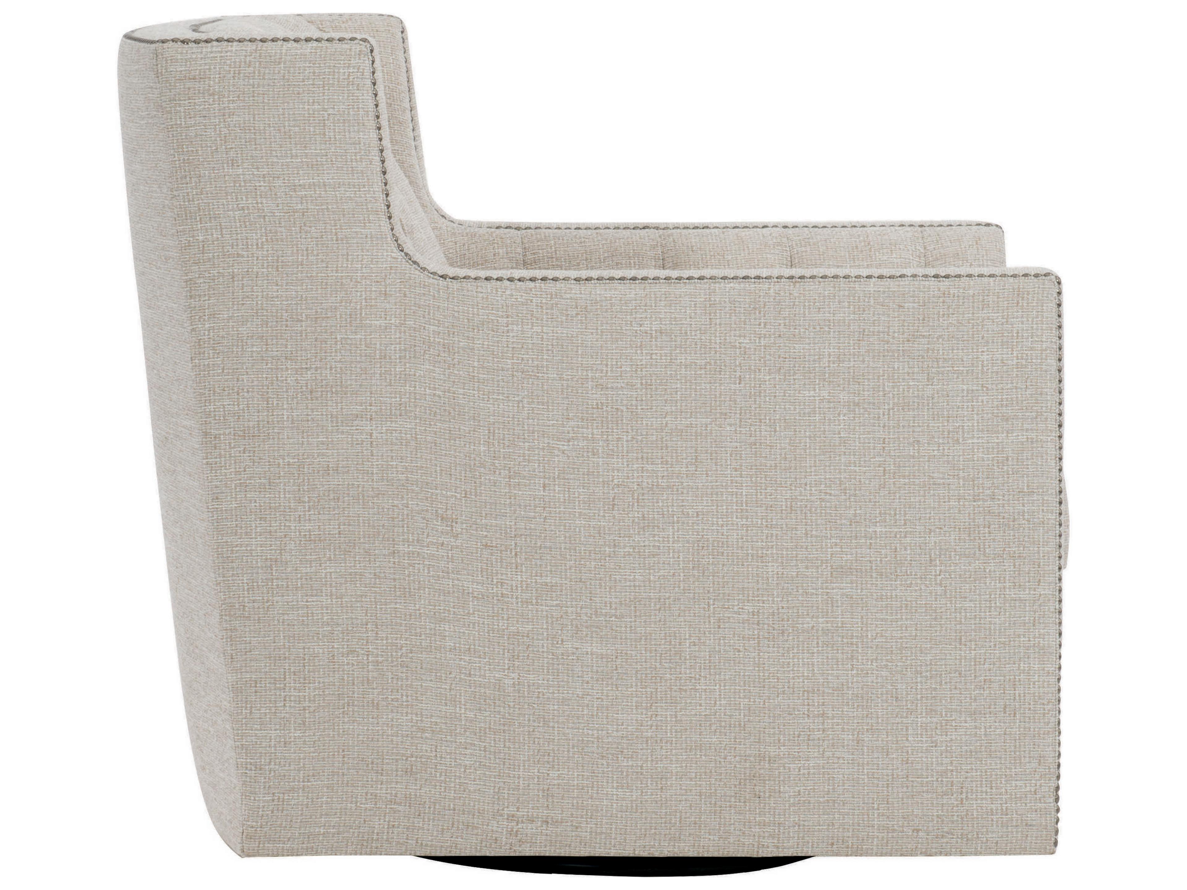Bernhardt Candace Swivel Beige Fabric Tufted Accent Chair