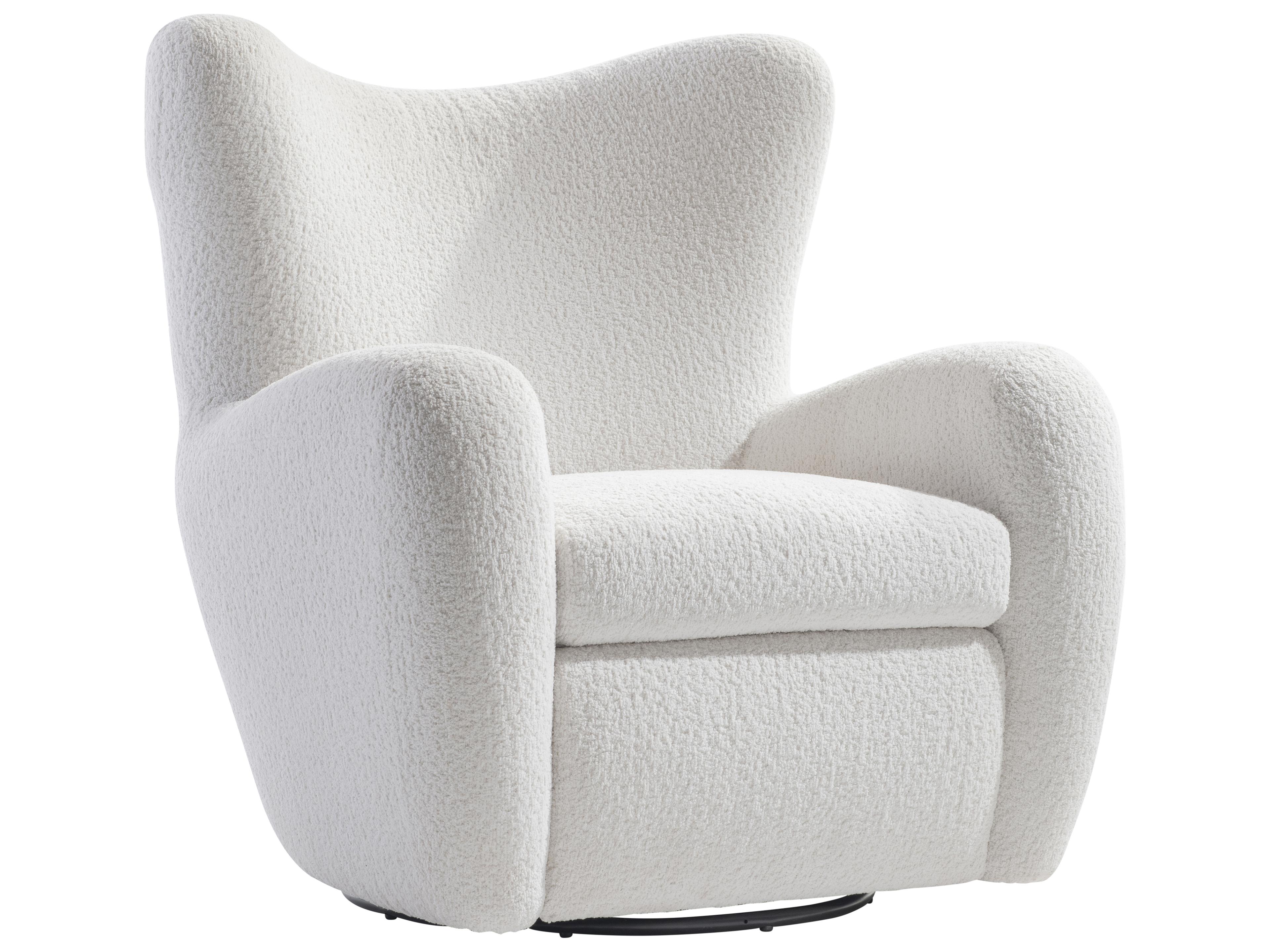 Silvi Swivel White Accent Chair