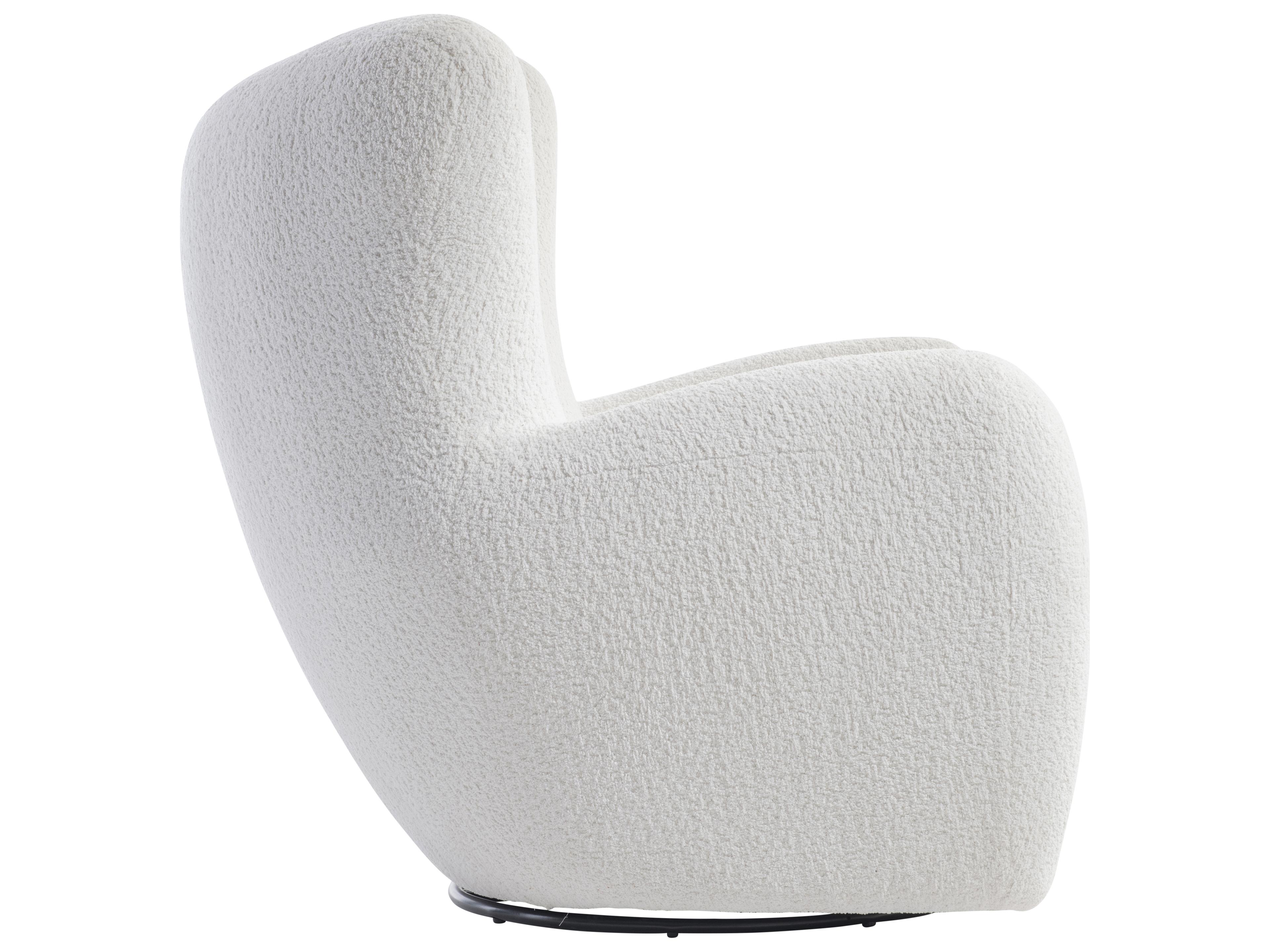 Bernhardt Silvi Swivel White Accent Chair