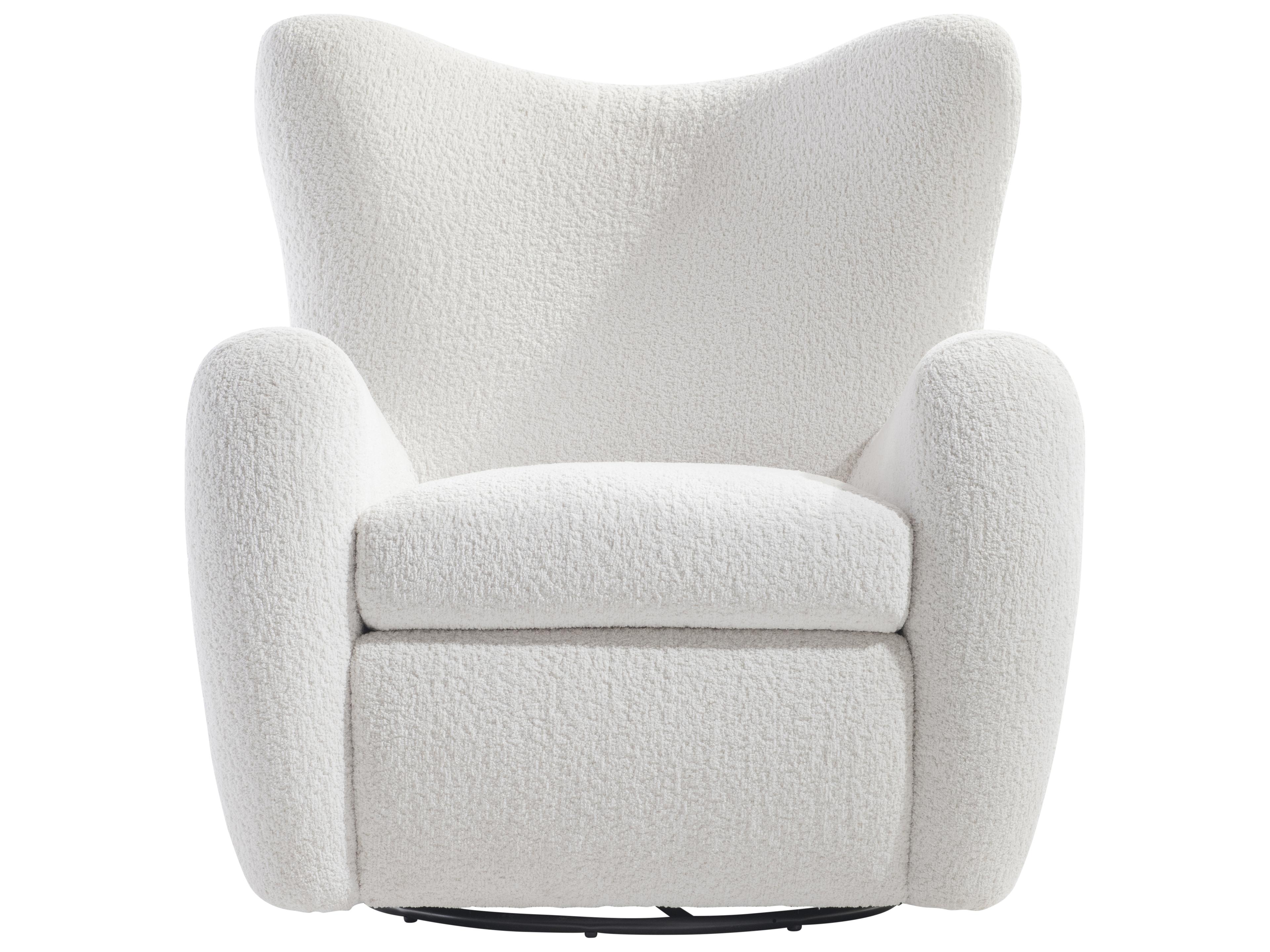 Bernhardt Silvi Swivel White Accent Chair