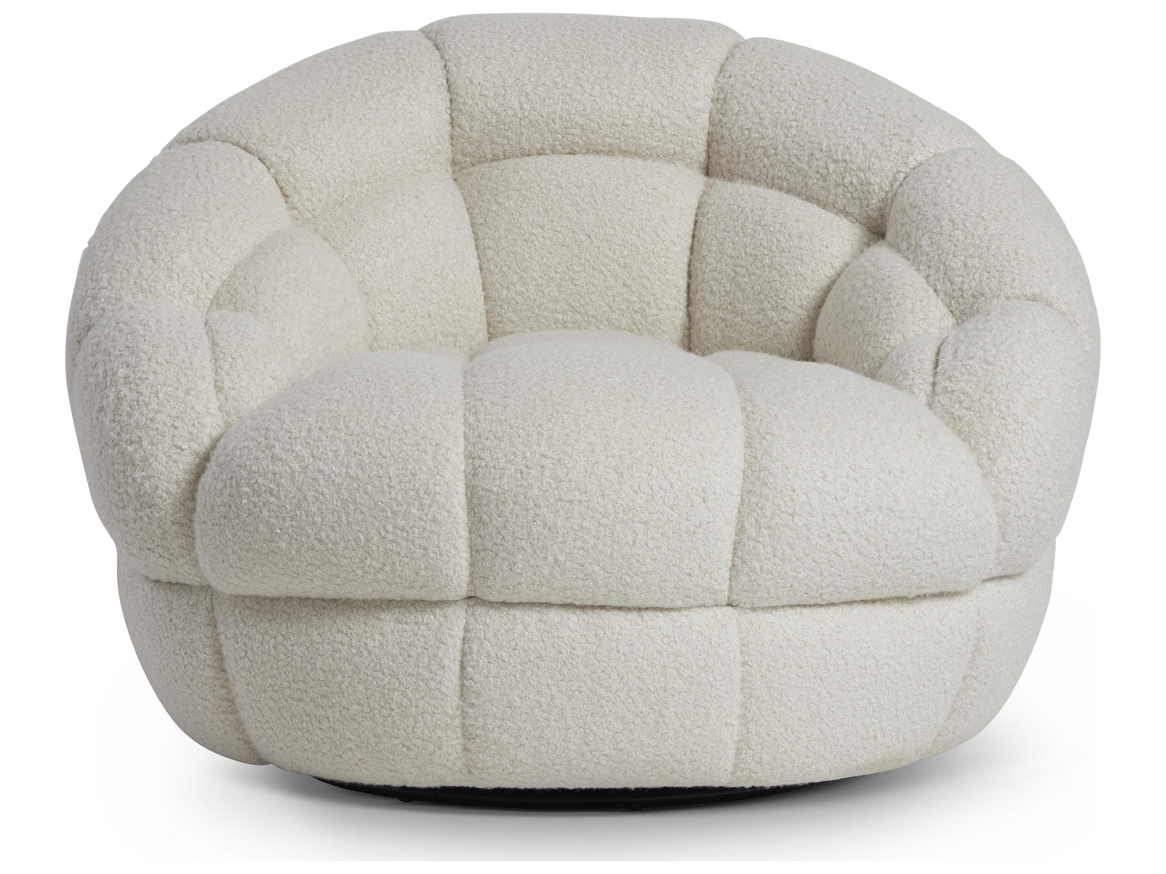 Bernhardt Coco Swivel White Accent Chair