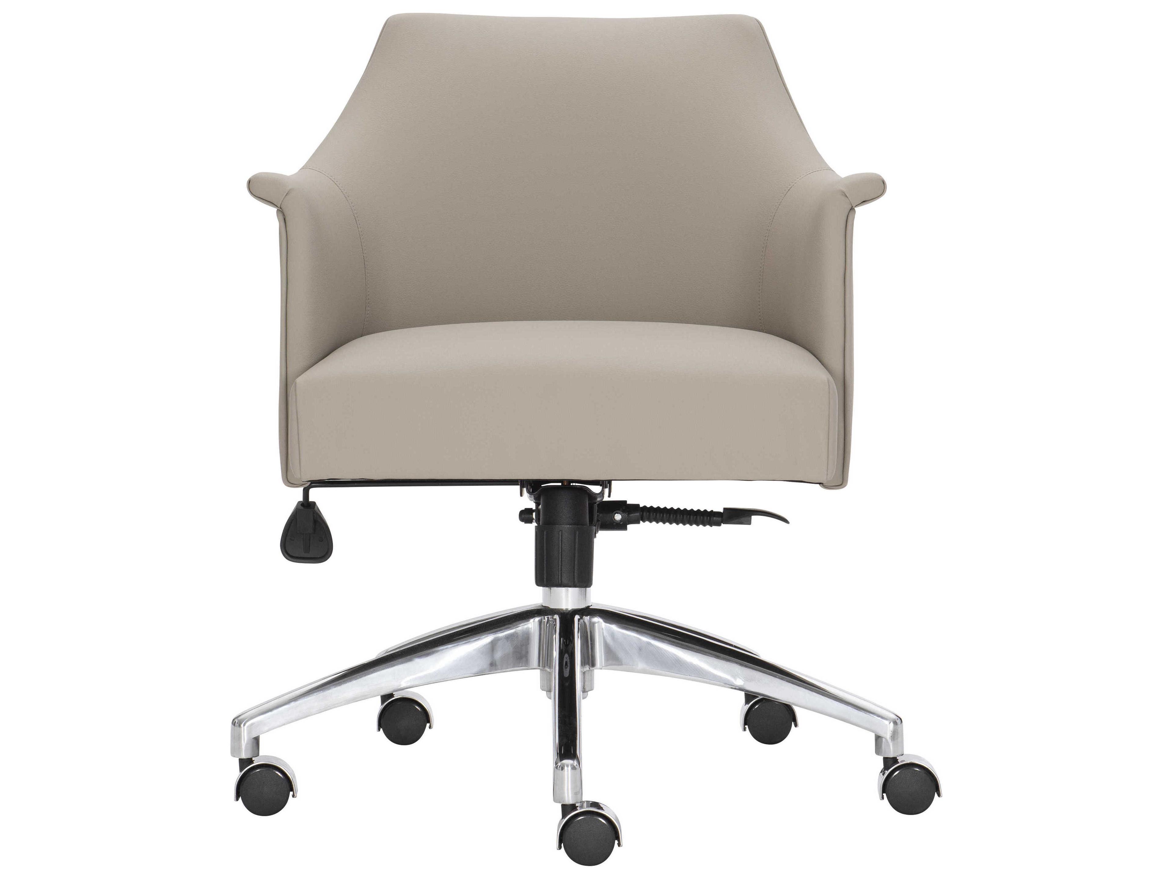 Bernhardt Workspace Beige Leather Adjustable Swivel Computer Office Chair