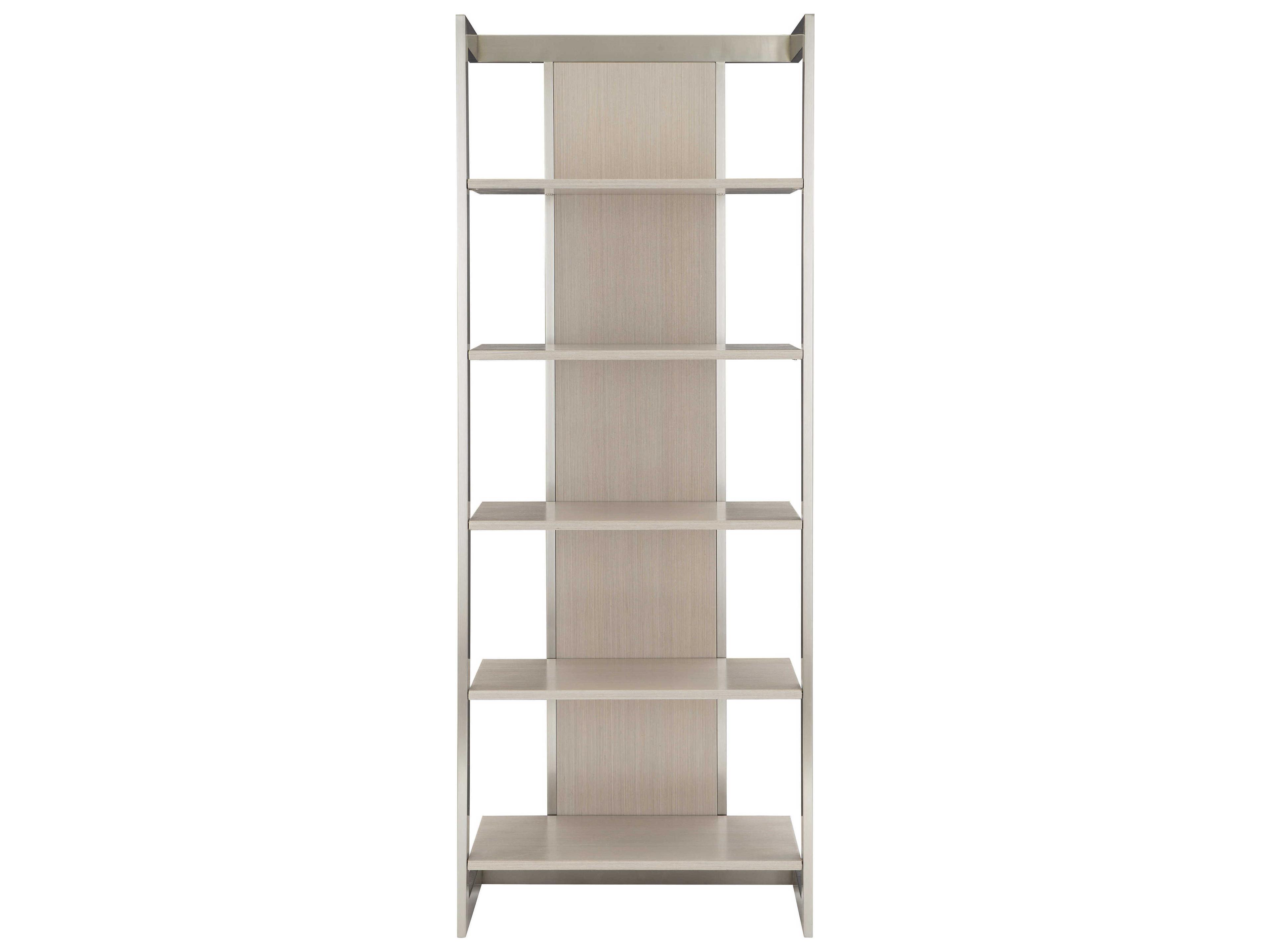 Axiom Five Shelf Etagere Bookcase Linear Gray Brushed Silver