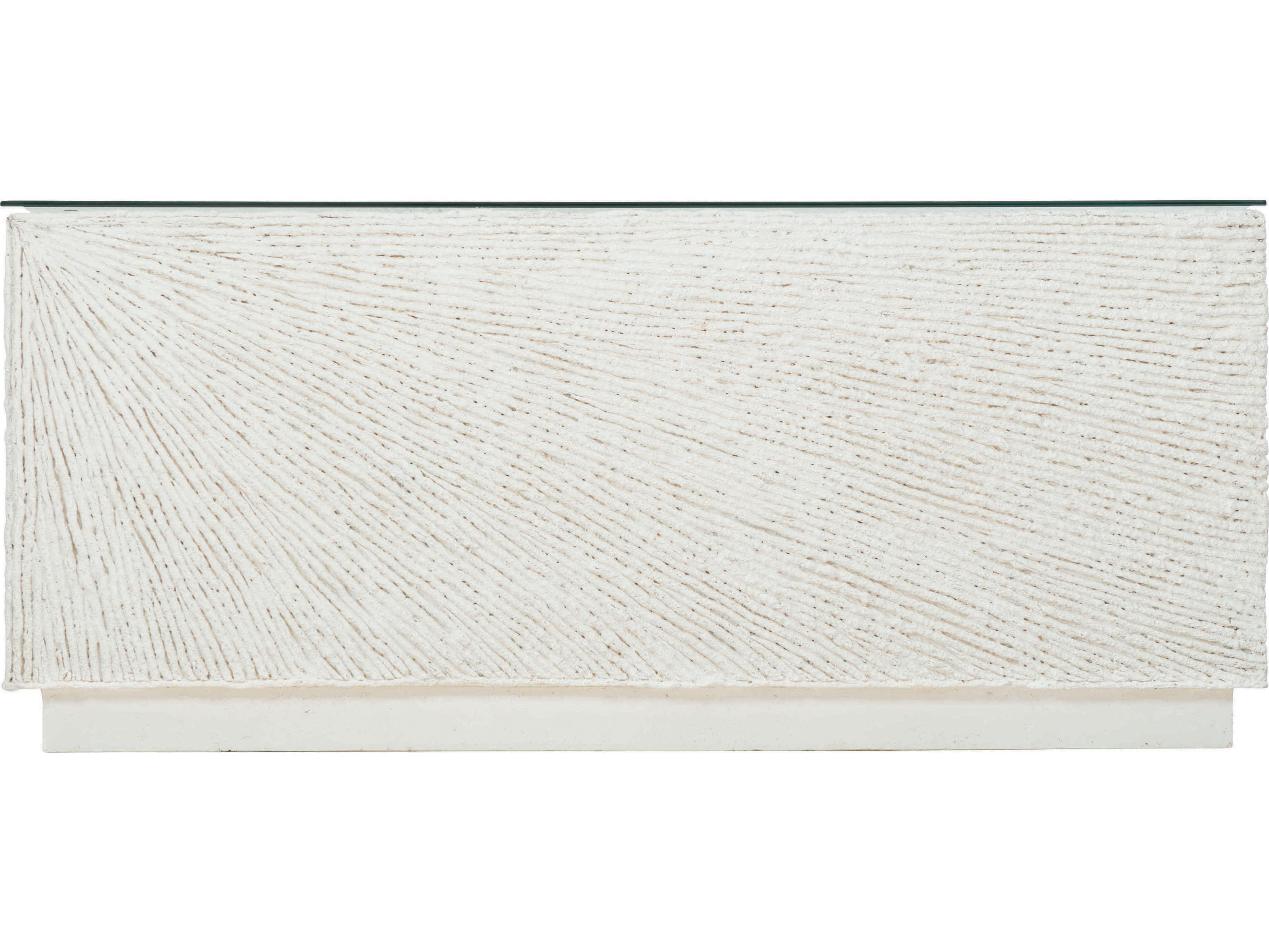 Bernhardt Exteriors Tenerife White Square Coco Twig Outdoor Coffee Table