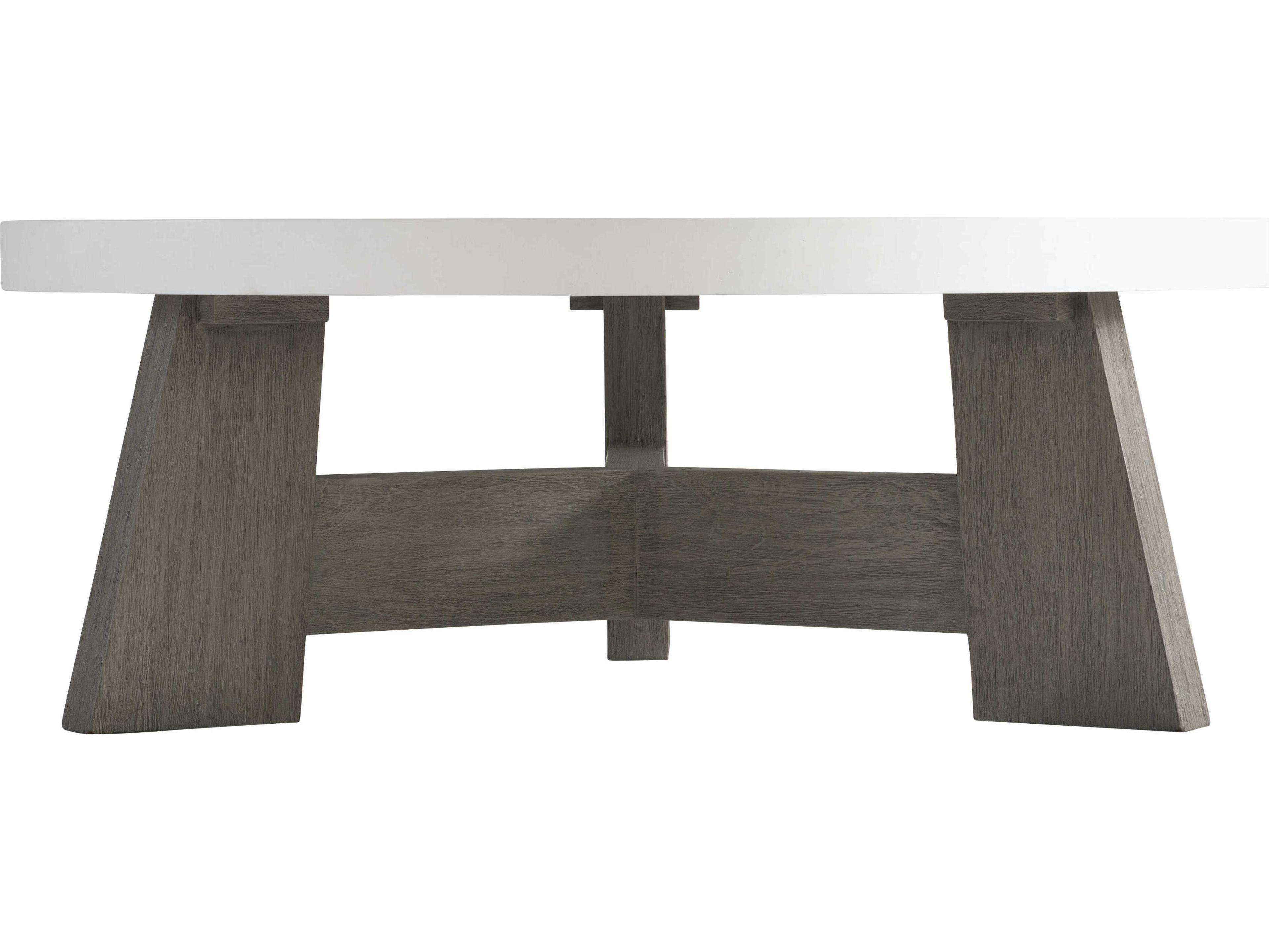 Bernhardt Exteriors Rochelle Weathered Teak Round Outdoor Patio Coffee Table