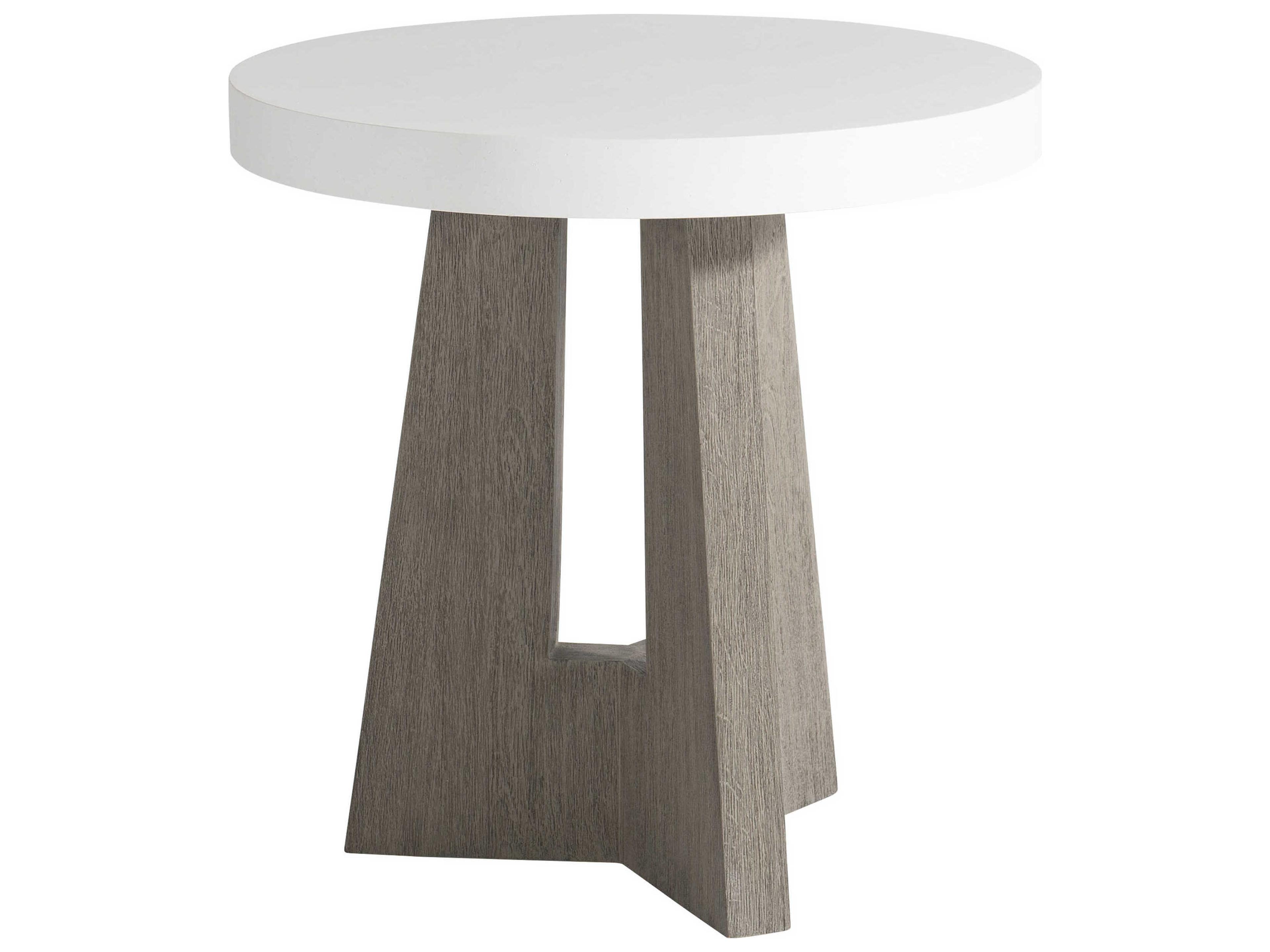 Bernhardt Exteriors Rochelle Weathered Teak Round Outdoor End Table