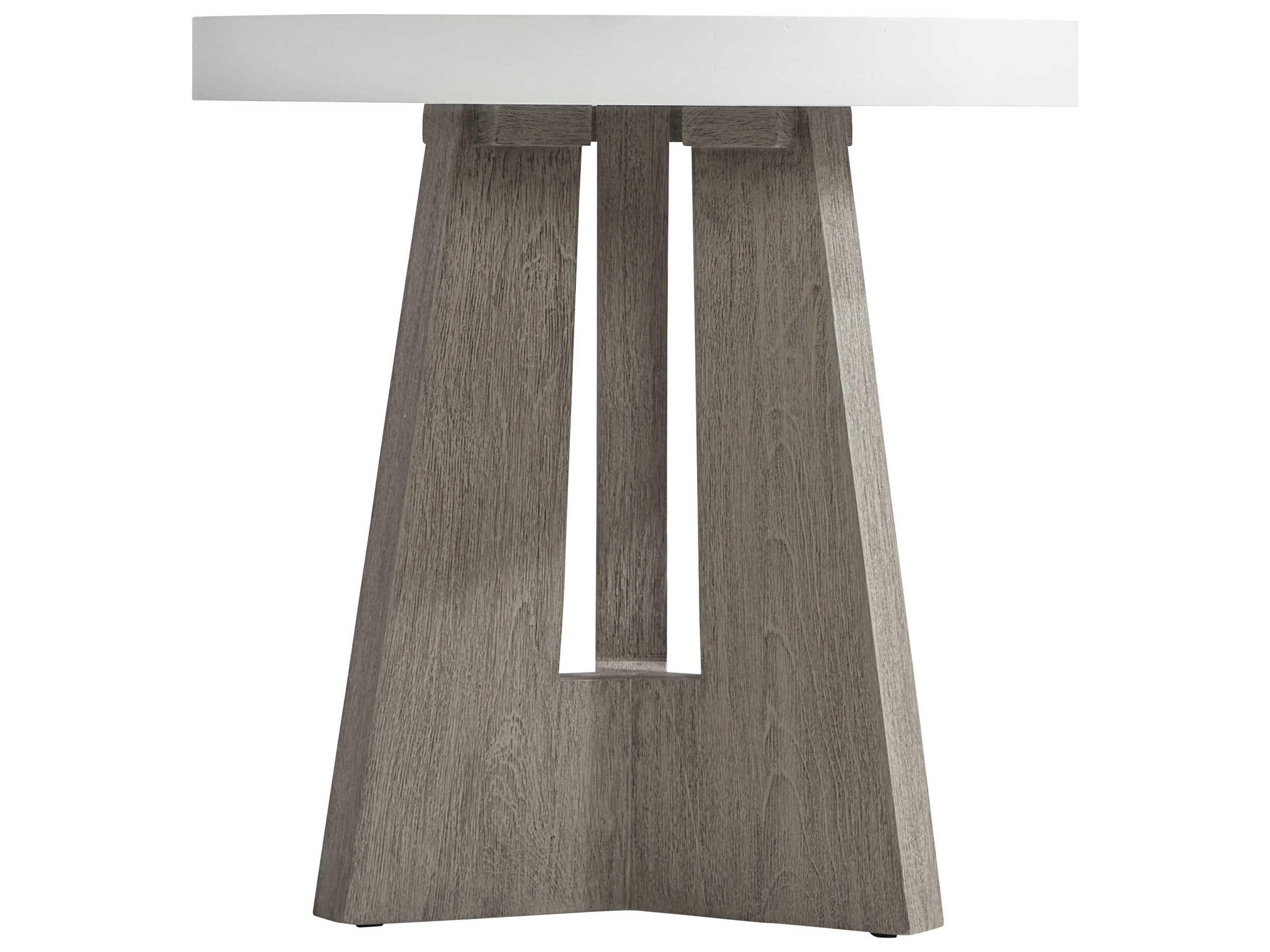 Bernhardt Exteriors Rochelle Weathered Teak Round Outdoor End Table