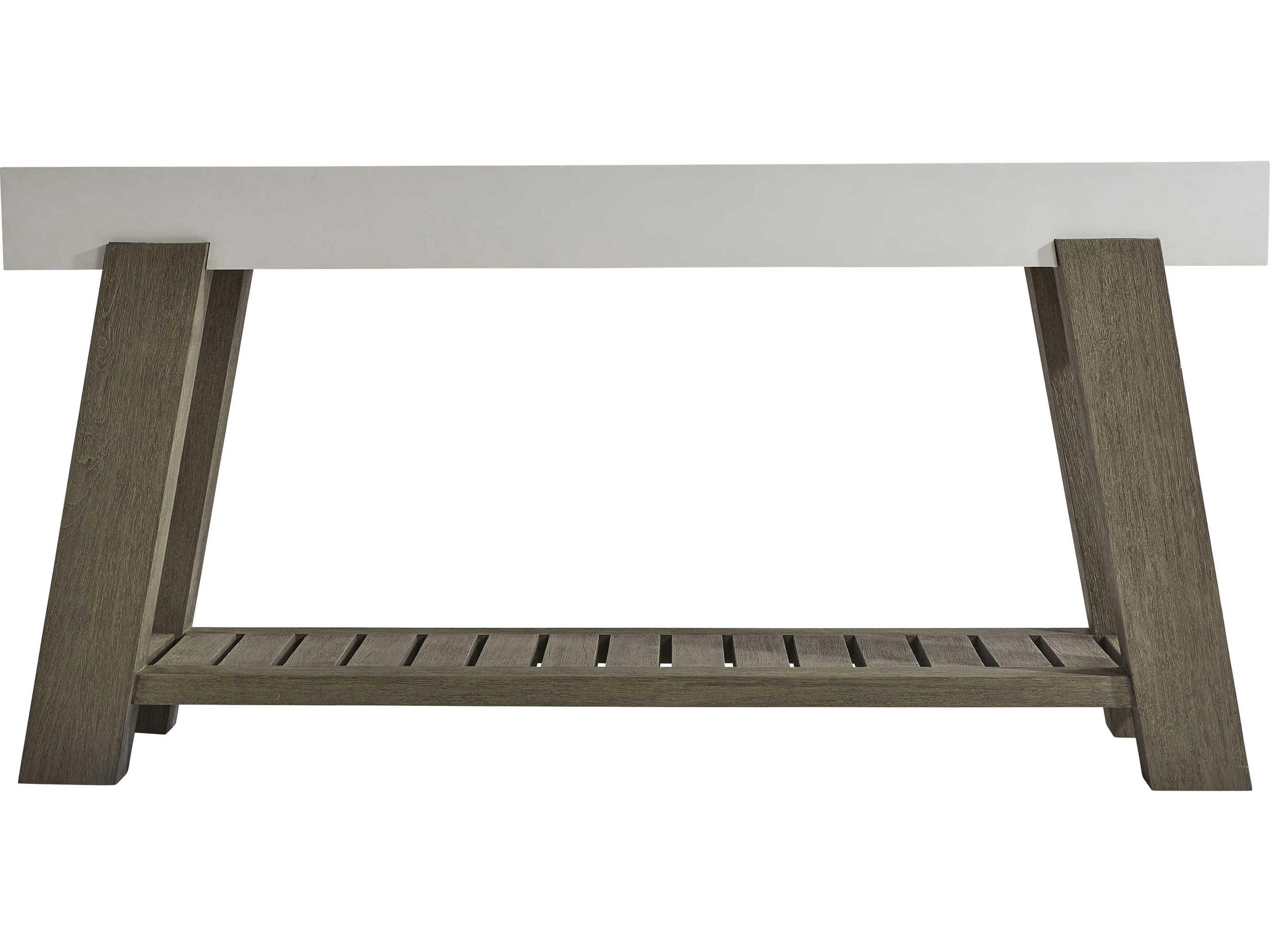 Bernhardt Exteriors Rochelle Weathered Teak Rectangular Outdoor Console Table
