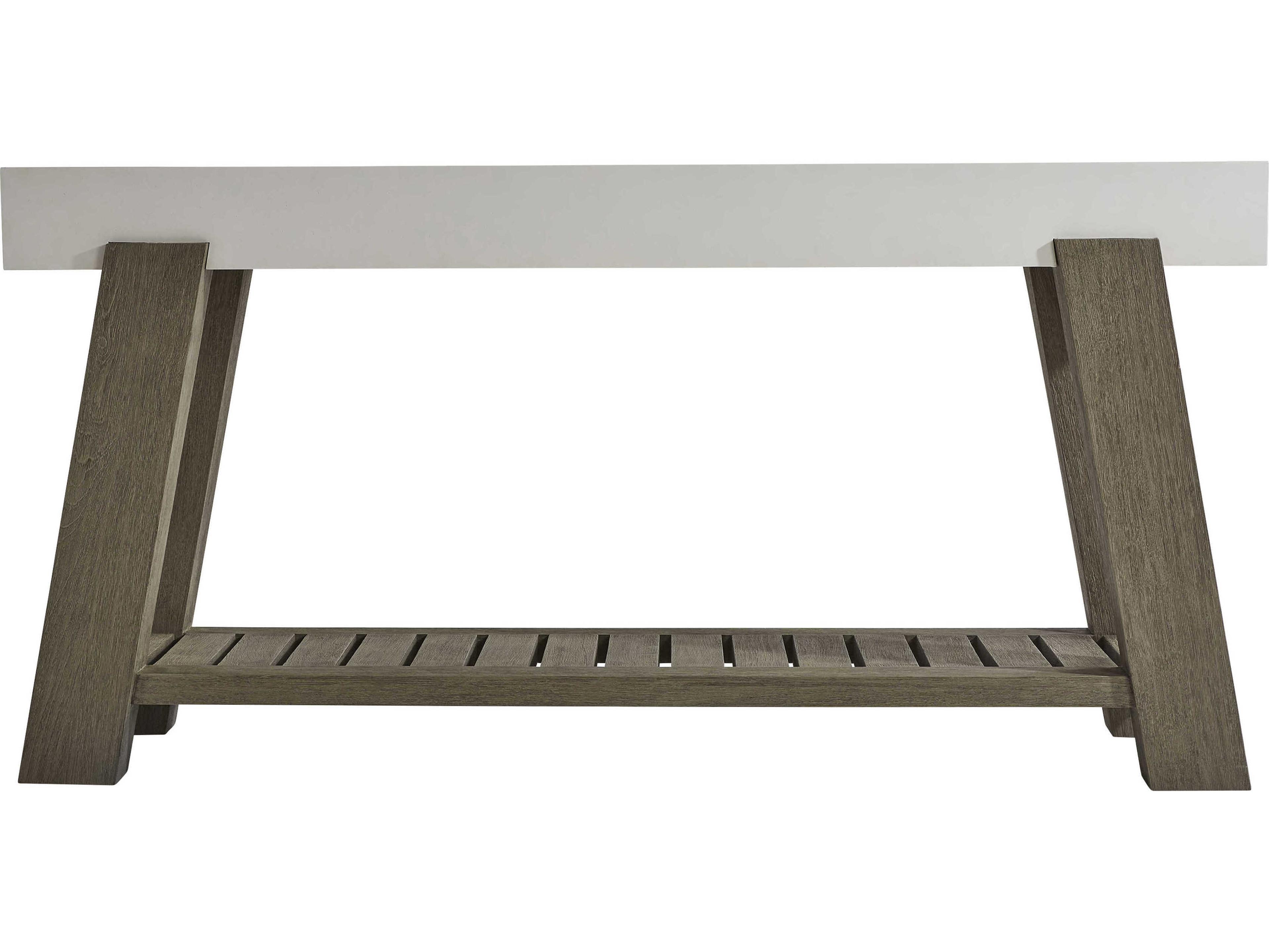 Bernhardt Exteriors Rochelle Weathered Teak Rectangular Outdoor Console Table