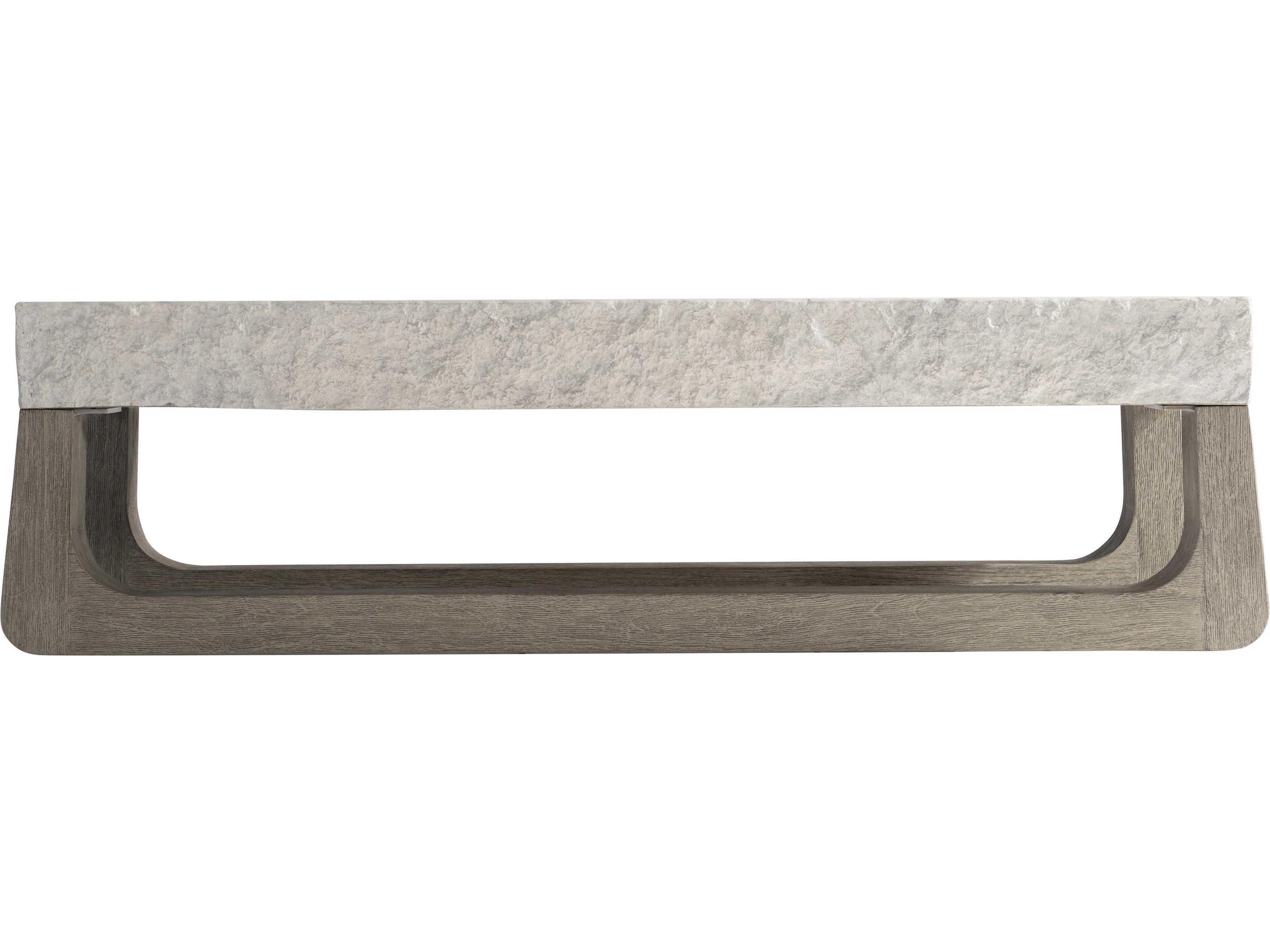 Bernhardt Exteriors Sand Grey / Weather Teak Rectangular Bristol Patio Coffee Table