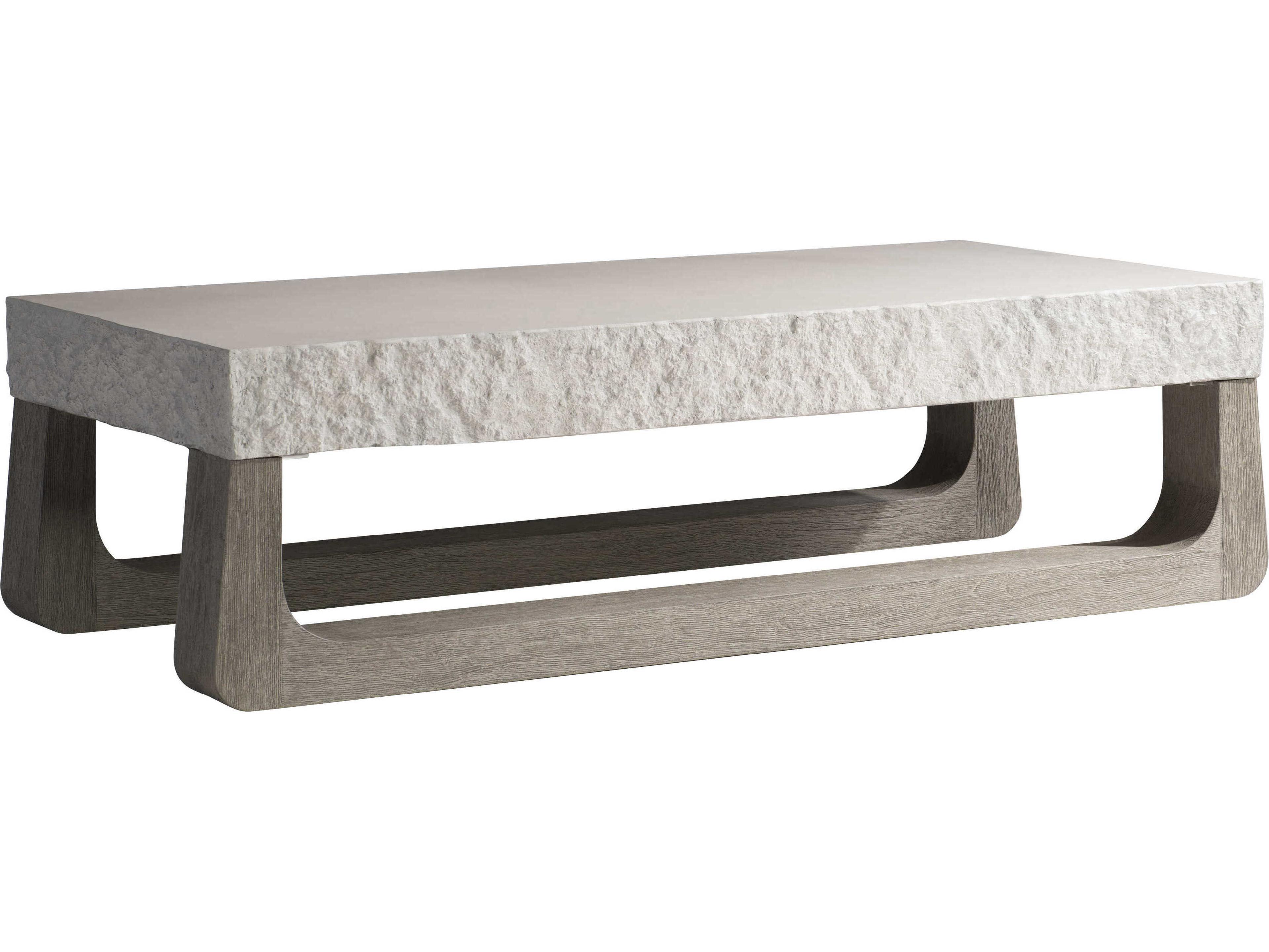 Bernhardt Exteriors Sand Grey / Weather Teak Rectangular Bristol Patio Coffee Table